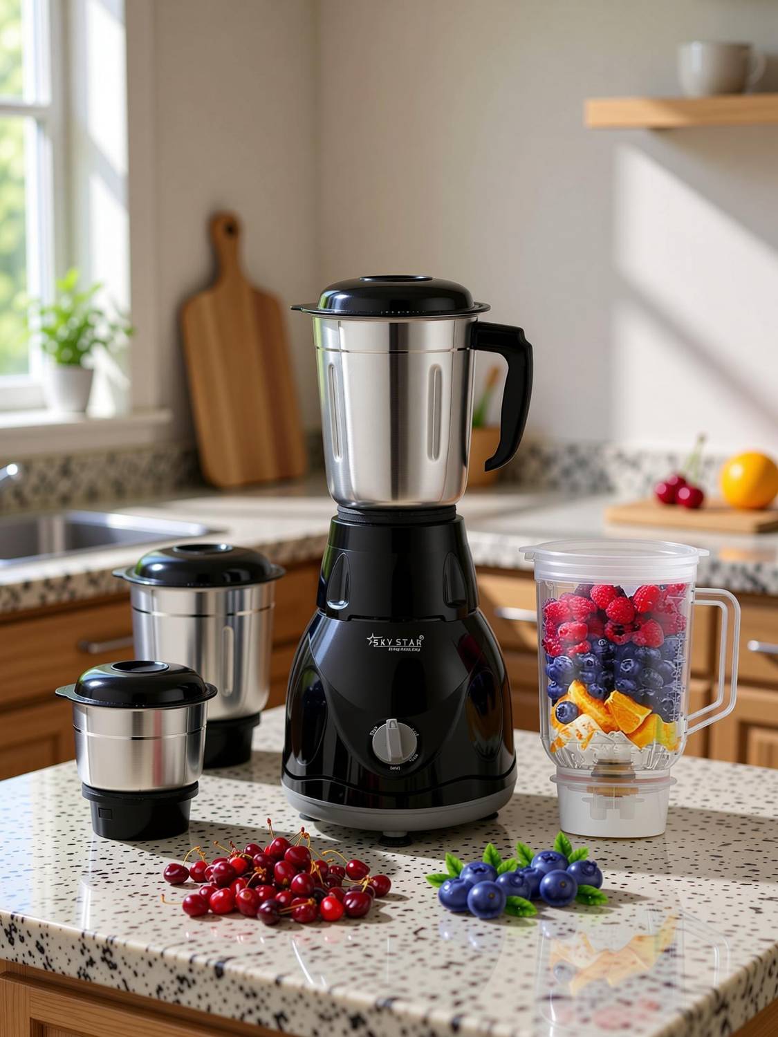 Skystar Black Diamond 750W Heavy Duty 750 Juicer Mixer Grinder (4 - Image 4
