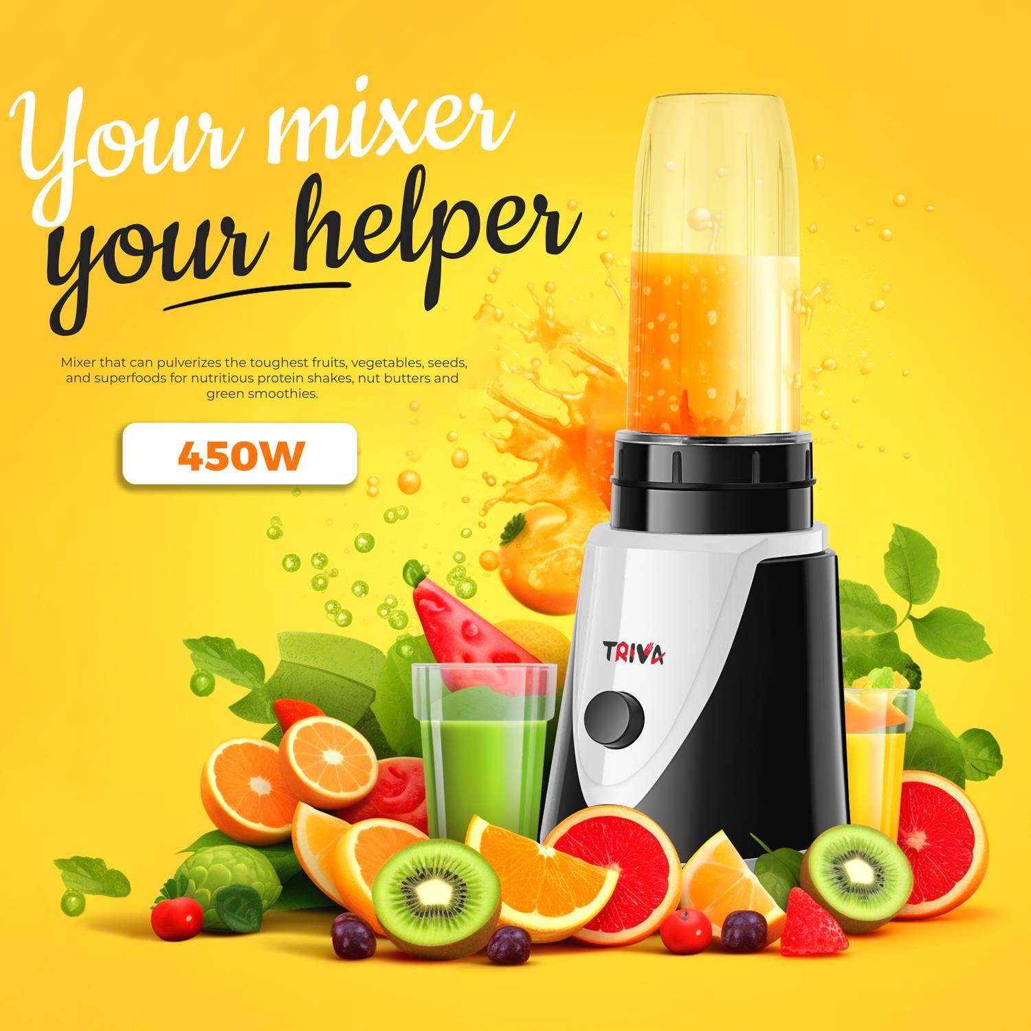 Triva Nutri Blender 500W Juicer Mixer Grinder - Image 3