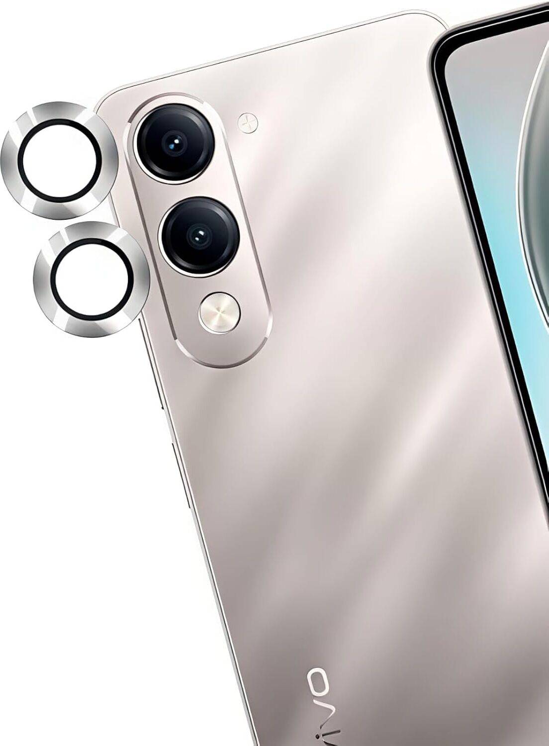 Astimi Back Camera Lens Ring Guard Protector for vivo Y19 5G, Color - Silver