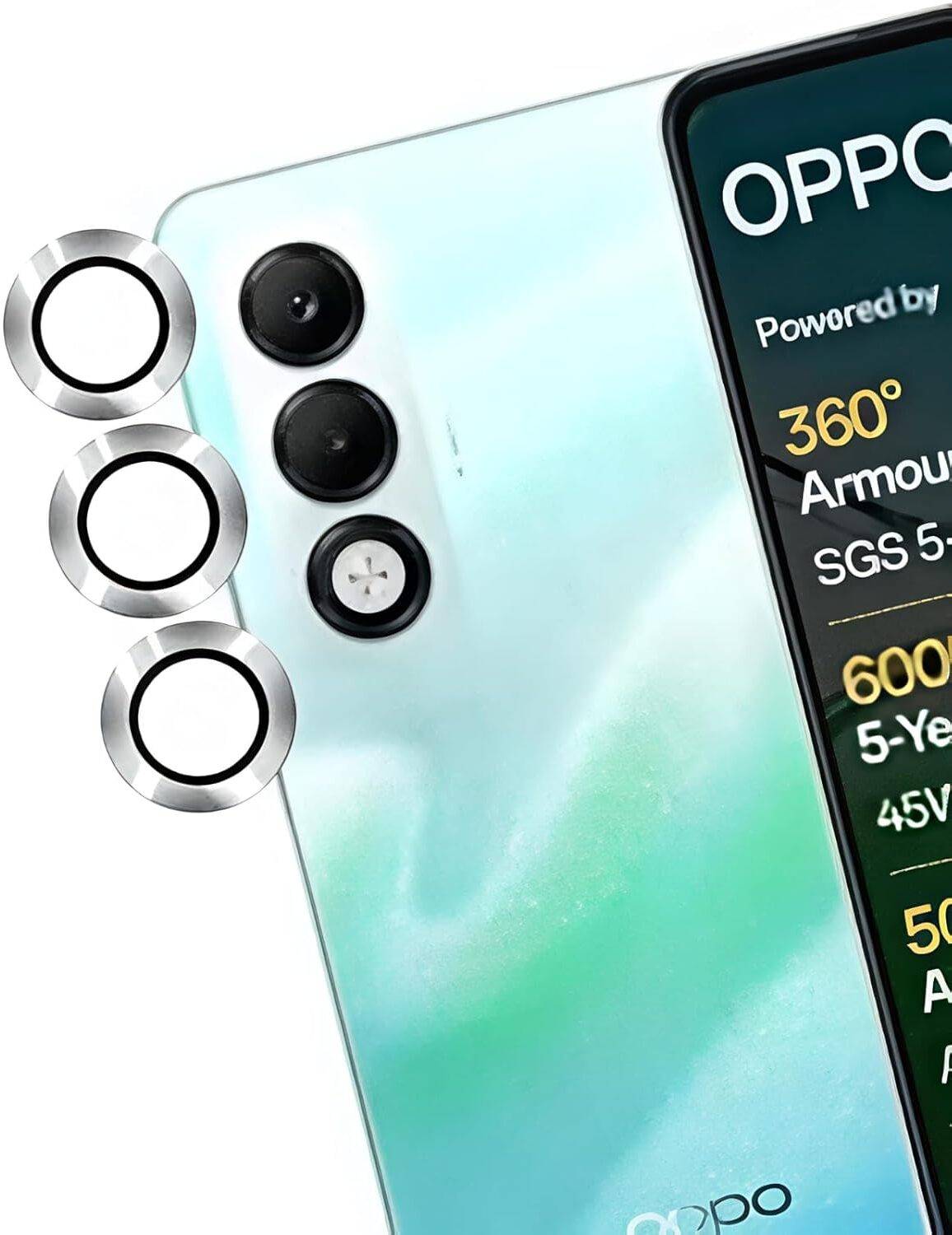Astimi Back Camera Lens Ring Guard Protector for Oppo K13X 5G, Color - Silver