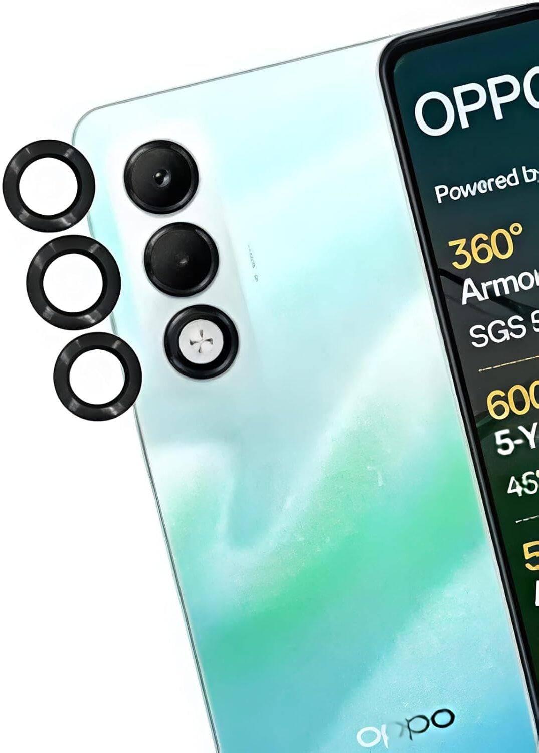 Astimi Back Camera Lens Ring Guard Protector for Oppo K13X 5G, Color - Black
