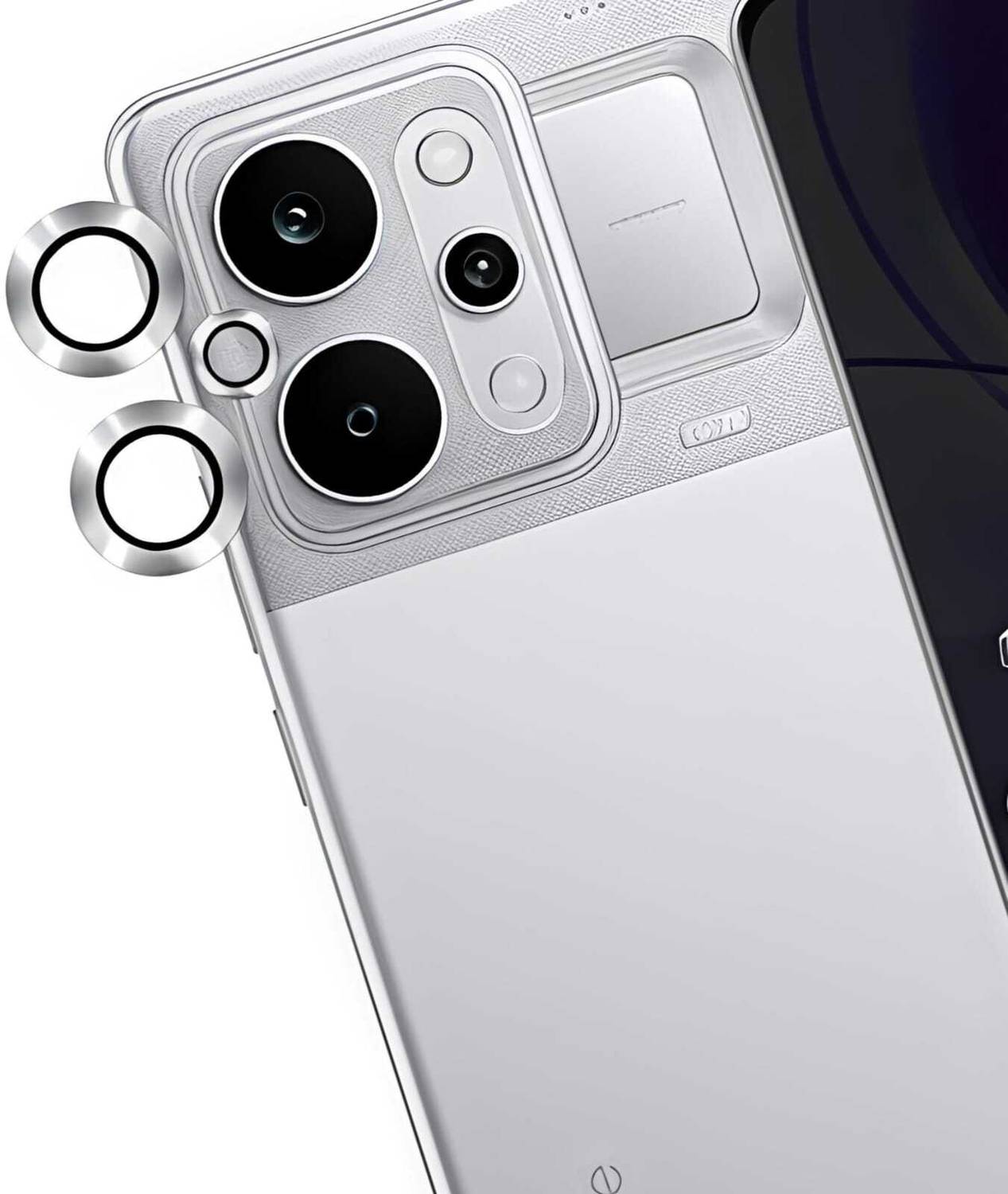Astimi Back Camera Lens Ring Guard Protector for realme P4 Power 5G, Color - Silver