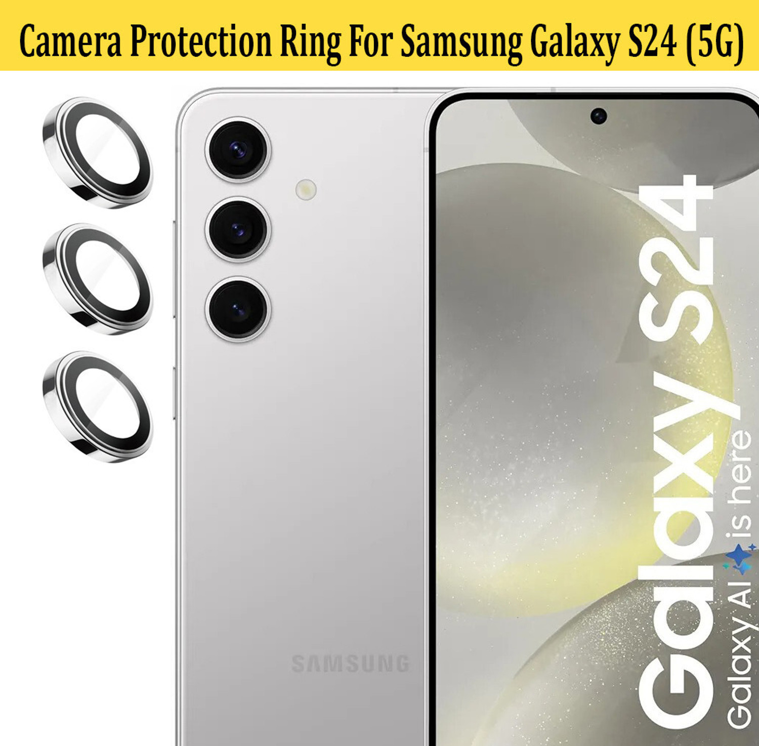 Image of KREZEE Back Camera Lens Ring Guard Protector for Samsung Galaxy S24 5G