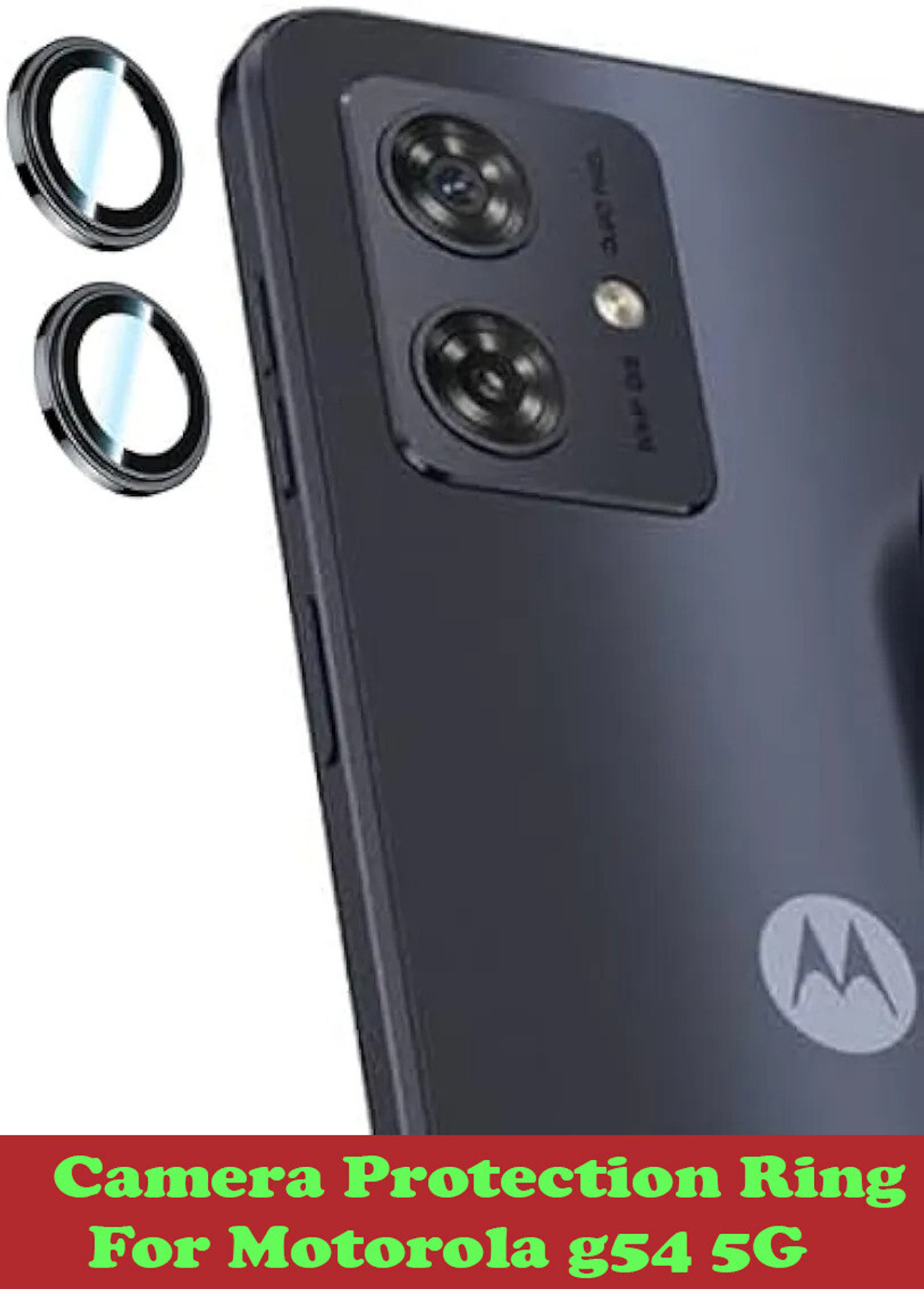 Image of DC DEAL CLUES Back Camera Lens Ring Guard Protector for Motorola g54 5G [Metal Alloy Camera Ring with 9H Glass] Set of 1