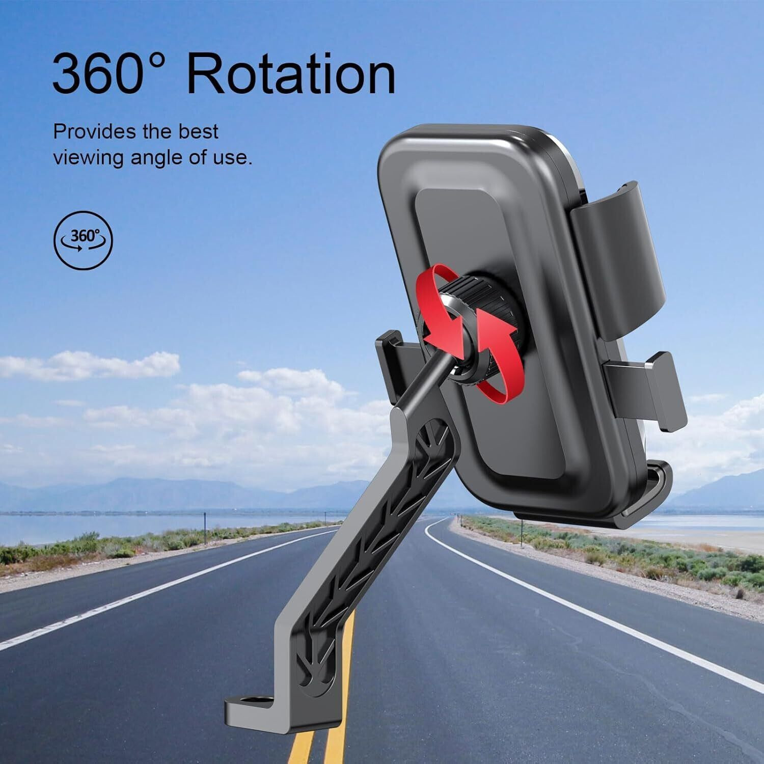 Image of Soopii One-Touch Automatically Lock And Quick Release Handlebar Cell Phone Cradle Clamp, Compatible With 4''-6.9'' Cellphone For Bike, Scooty ,Motor Cycle, Sport Bike, Bicycle Etc Mobile Holder