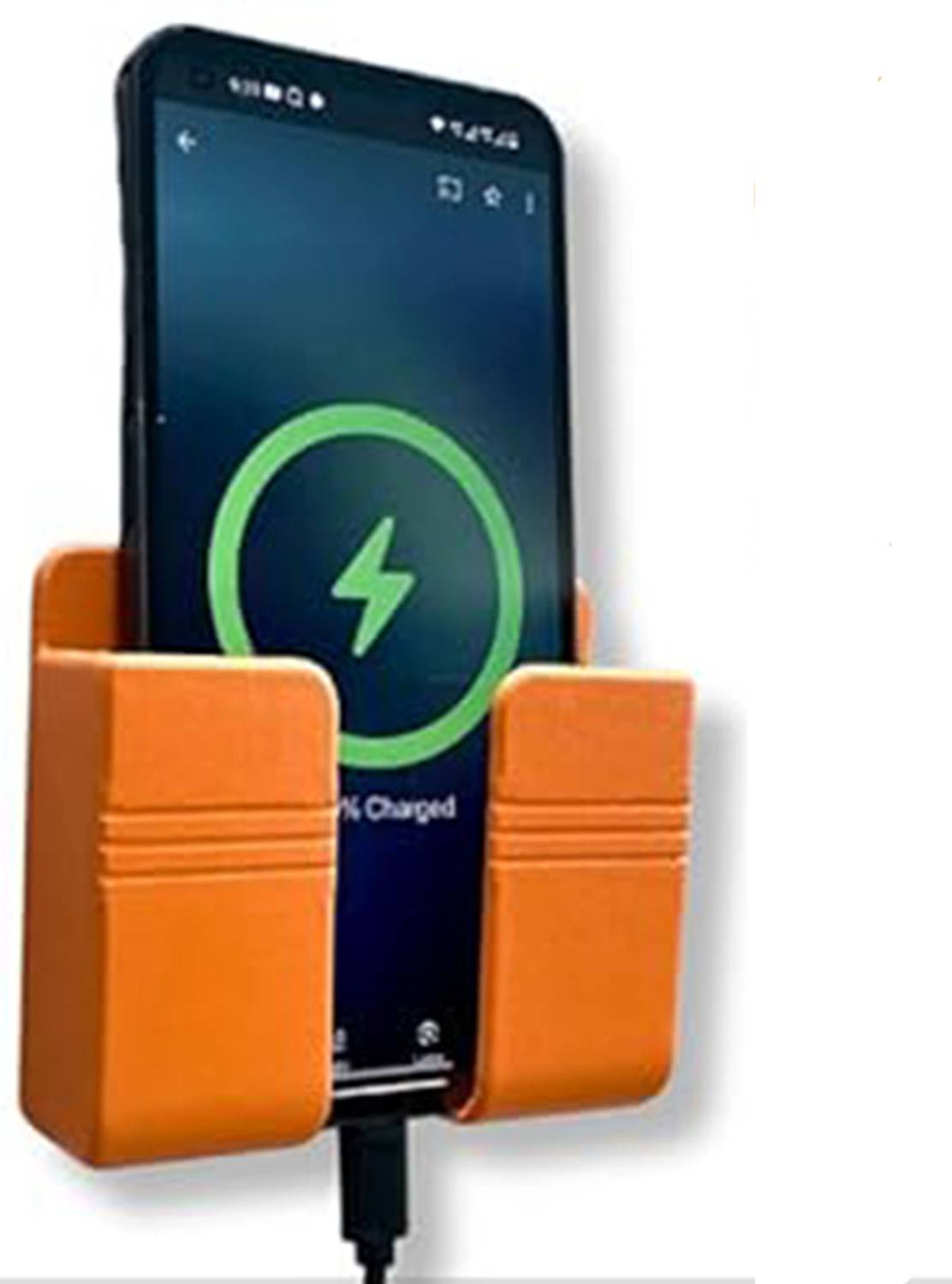 aflah Orange Wall Mounted Mobile Stnad Storage Case for Remote, Phone Charging 1 pics Mobile Holder