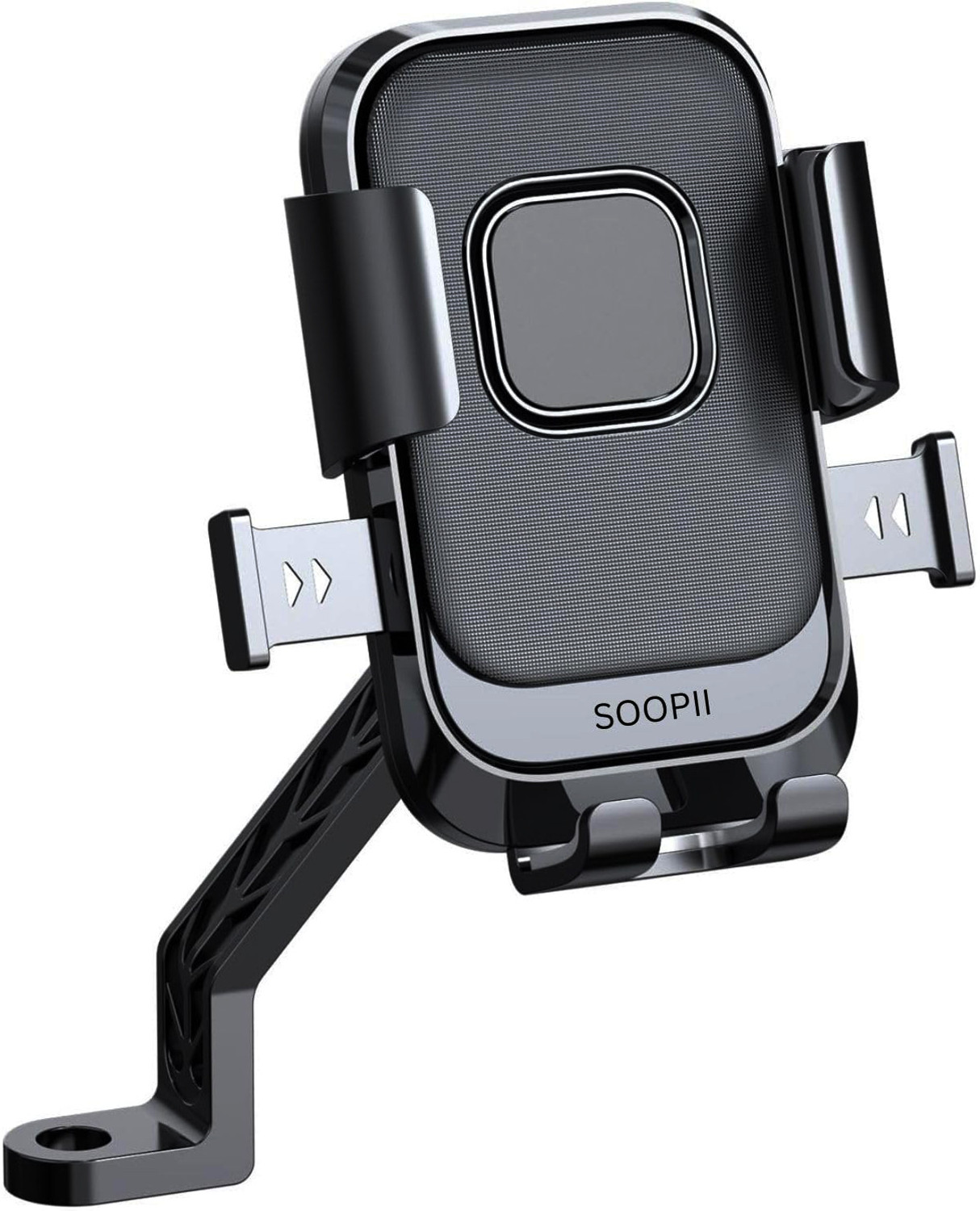 Image of Soopii One-Touch Automatically Lock And Quick Release Handlebar Cell Phone Cradle Clamp, Compatible With 4''-6.9'' Cellphone For Bike, Scooty ,Motor Cycle, Sport Bike, Bicycle Etc Mobile Holder