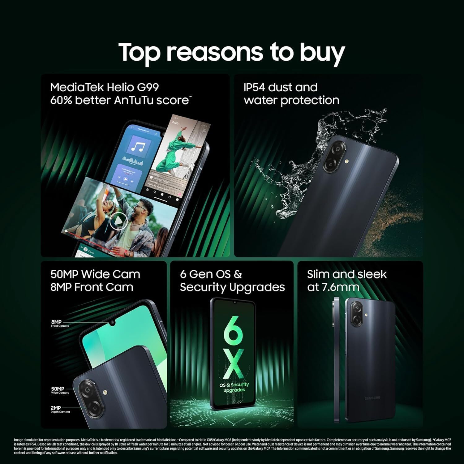 Image of Samsung Galaxy M07 (Black, 64 GB)