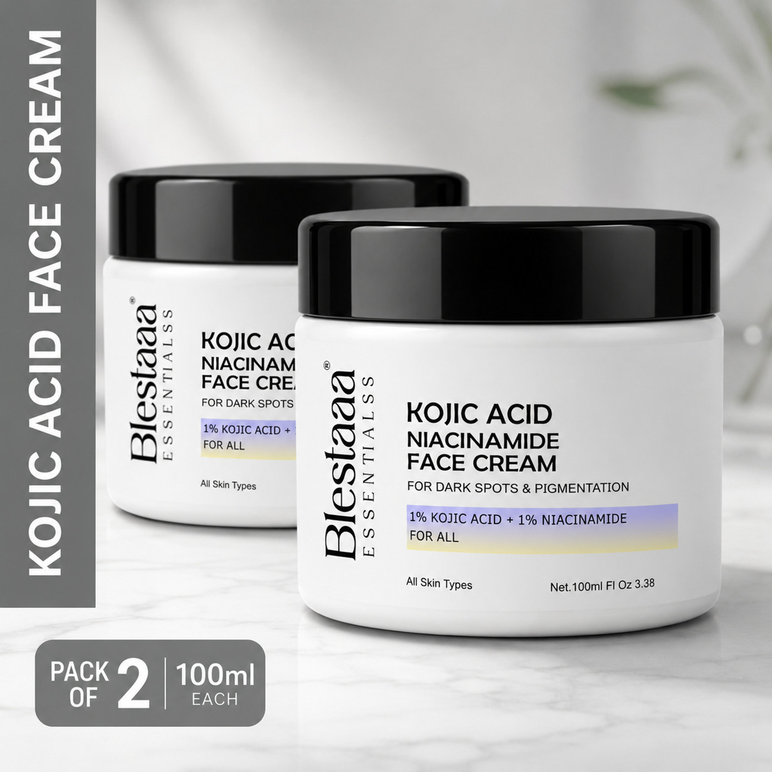 Image of blestaaa essentialss Kojic Acid Face Cream for Dark Spots, Brightening & Even Skin Tone