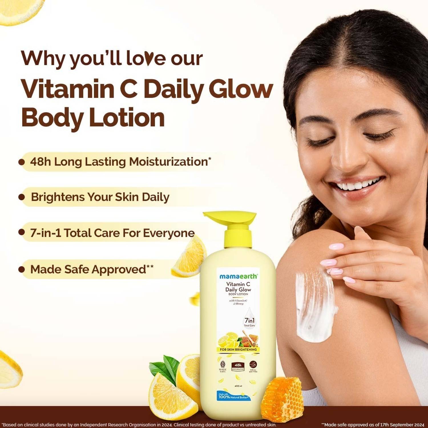 Mamaearth Vitamin C Daily Glow Body Lotion 200ml - Image 3