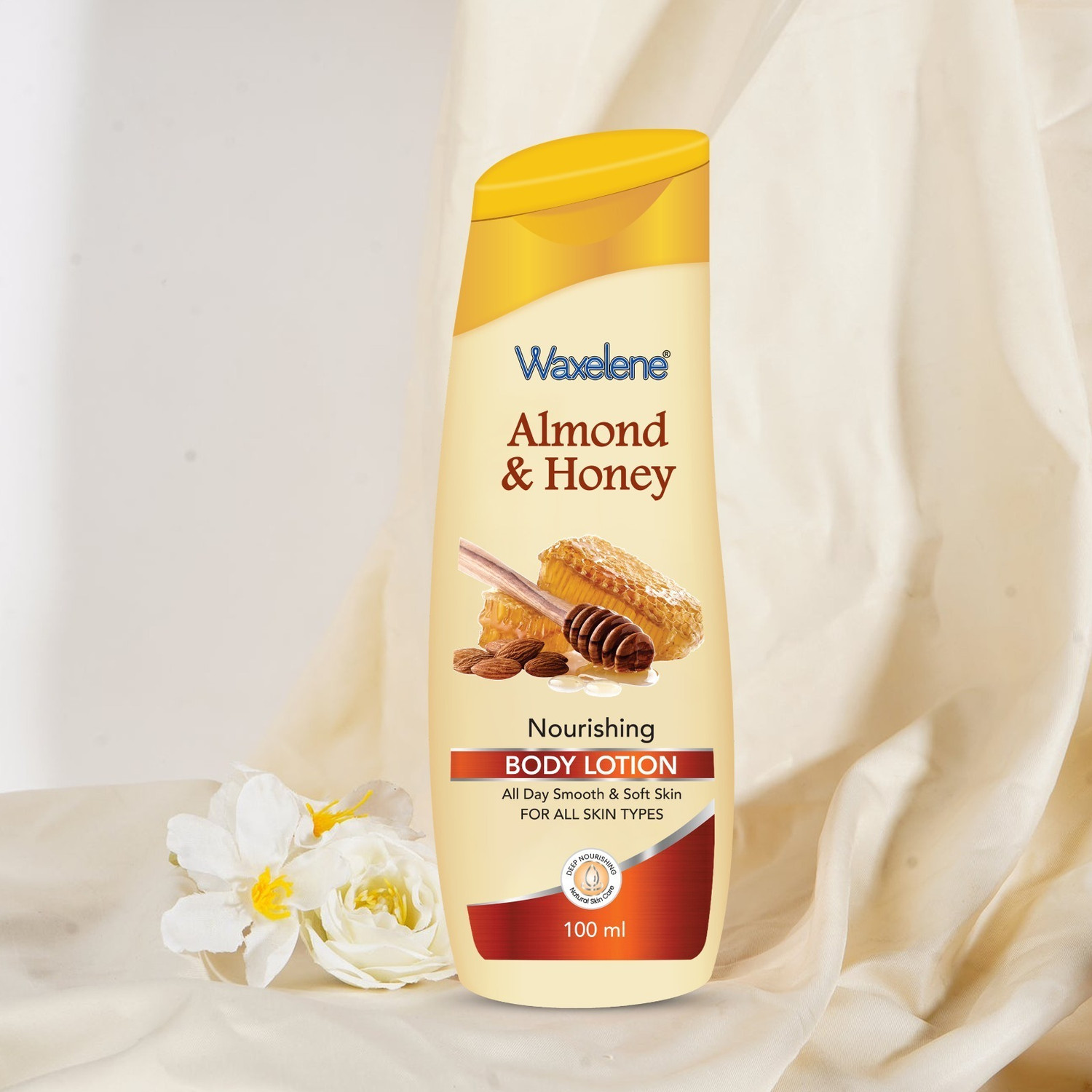 Image of waxelene ALMOND & HONEY Moisturizing Lotion MASSAGE CREAM For Skin Brightening PACK OF 3