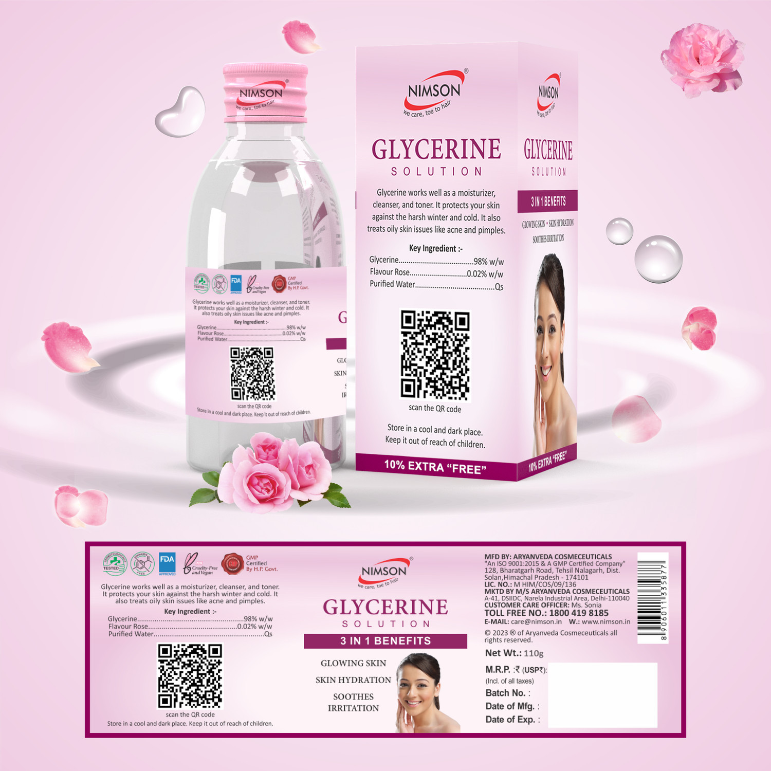 Image of Nimson Glycerine For Skin Protectiton Moisturizing Dryness Soft & Glowing Skin Glycerin Face Wash