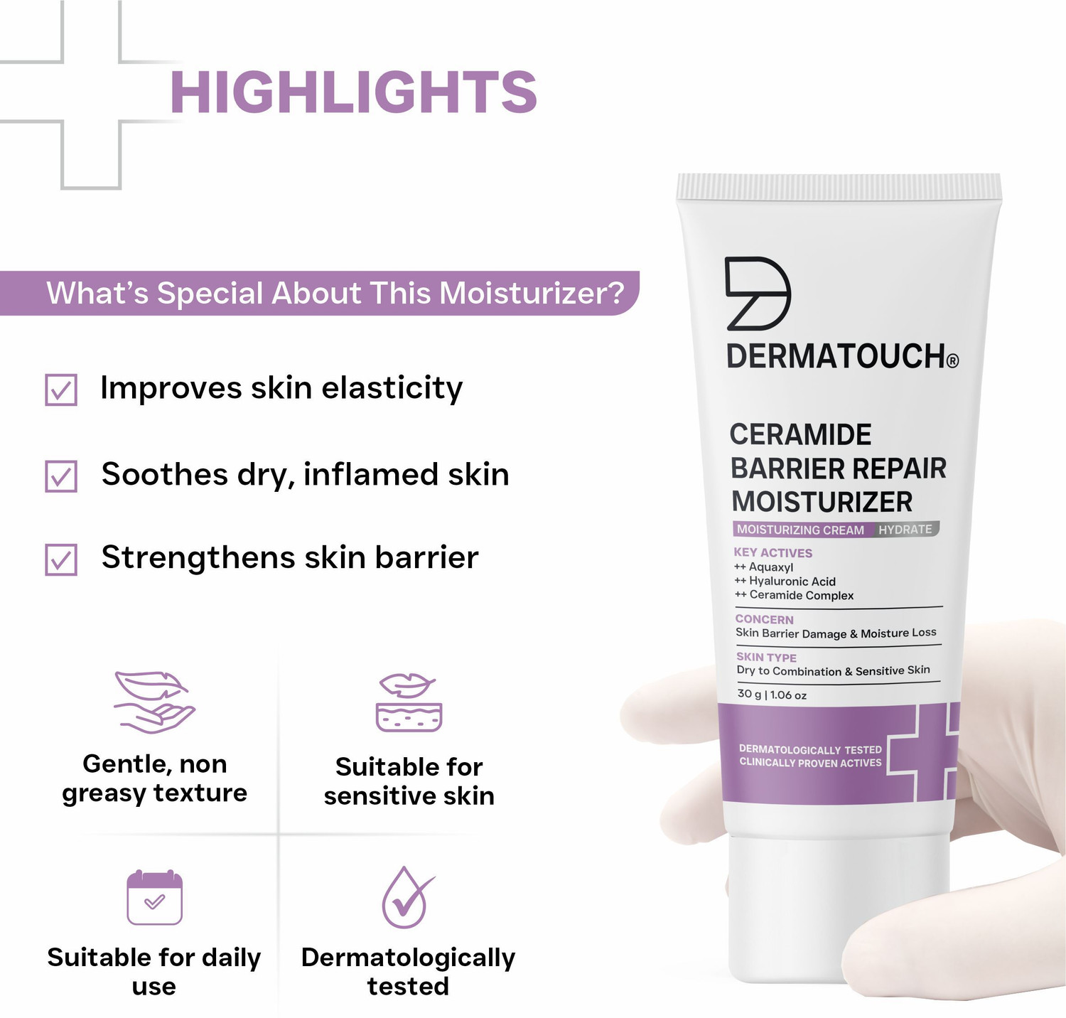 Image of Dermatouch Ceramide Barrier Repair Moisturizer | Deep Hydration and Barrier Support |
