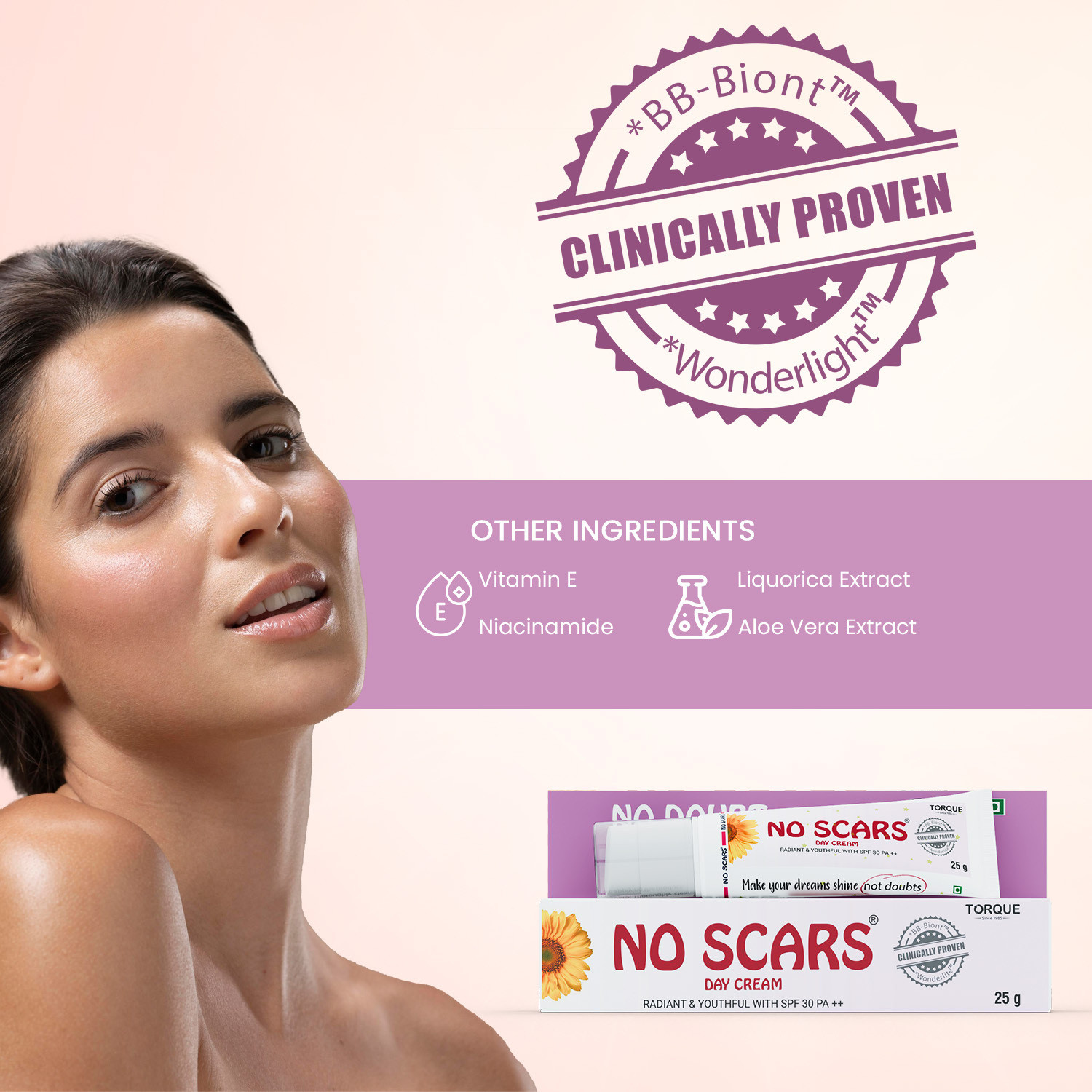 Image of NO SCARS Day Cream with Sunscreen SPF 30PA+++ with With Aloevera Face Wash