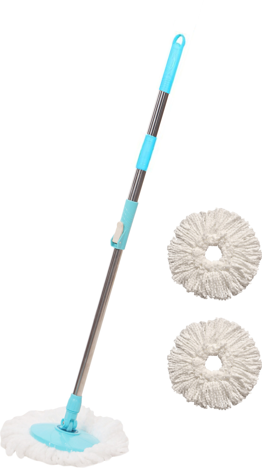 Image of Pranay's Kleanup Efficient Spin Mop-Rod Set|Wet & Dry Cleaning Mop|Mops Pocha 2 Microfiber Refill Mop Rod (Blue)