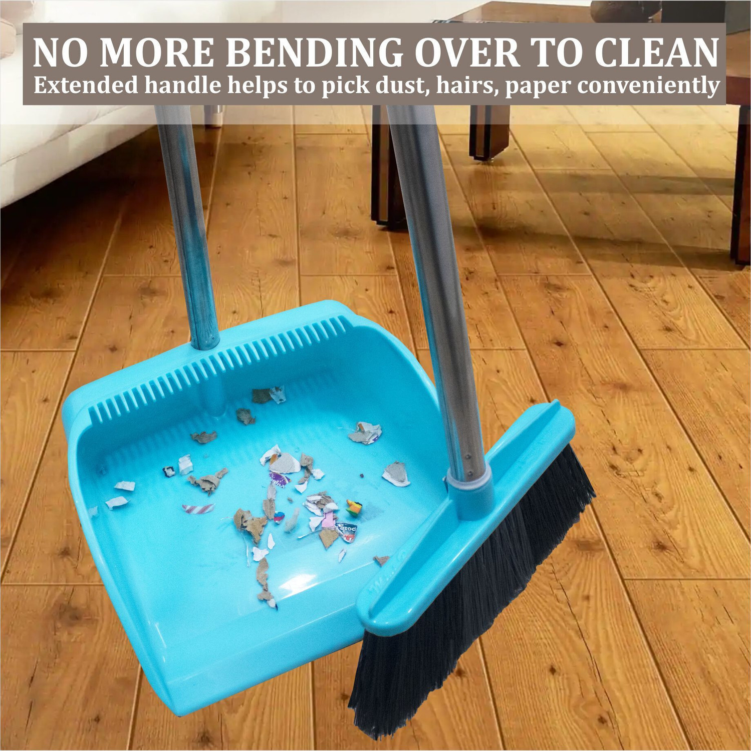 Image of UNIQUE broom with dustpan /long dustpan handle /Minihifi Bathroom wiper for home cleaning Floor Wiper