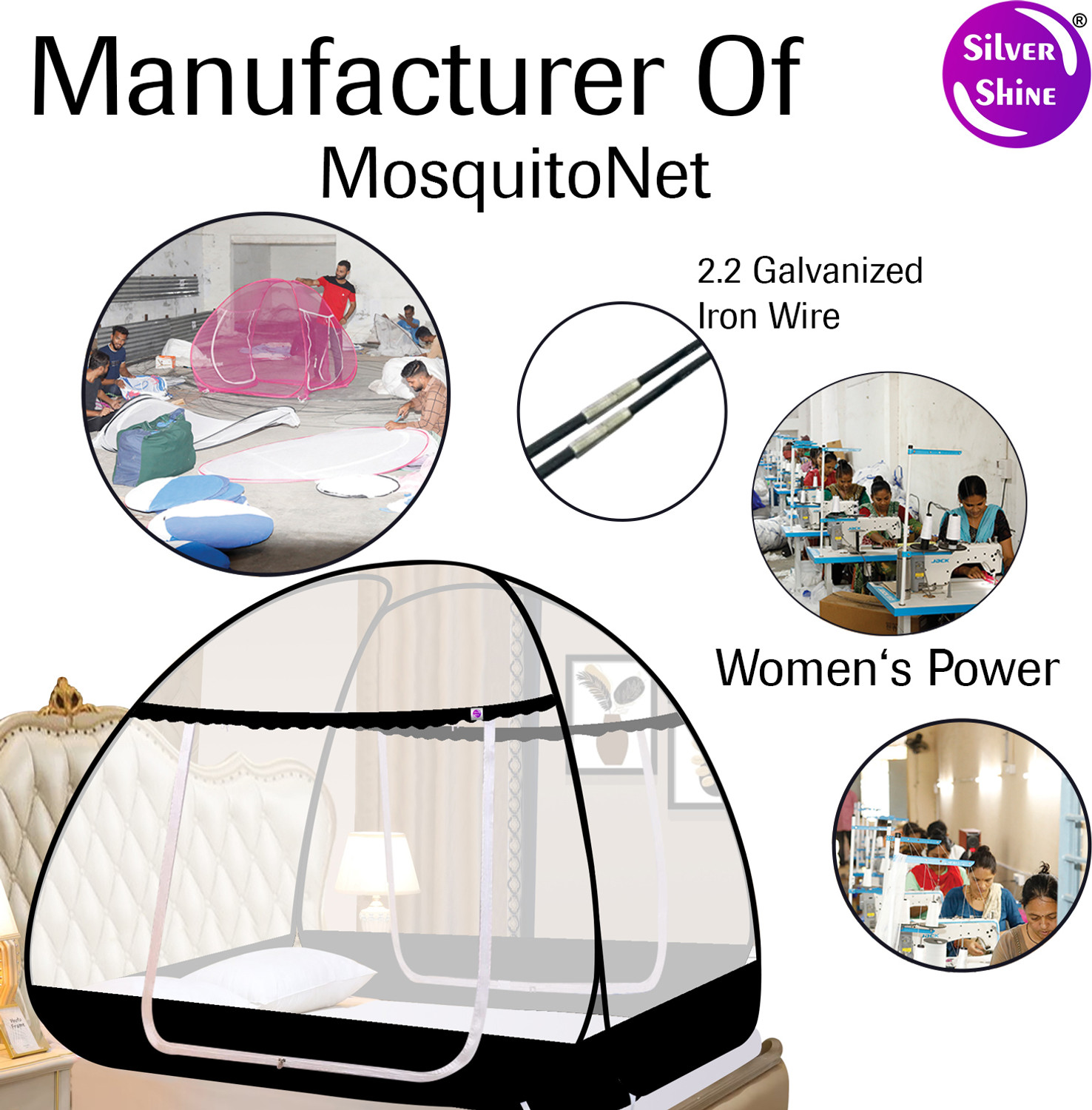 Image of ShreejiHuf Foldable Polyester Adults DOUBLE BED Tent Washable Mosquito Net Polyester Washable Adults Mosquito Net