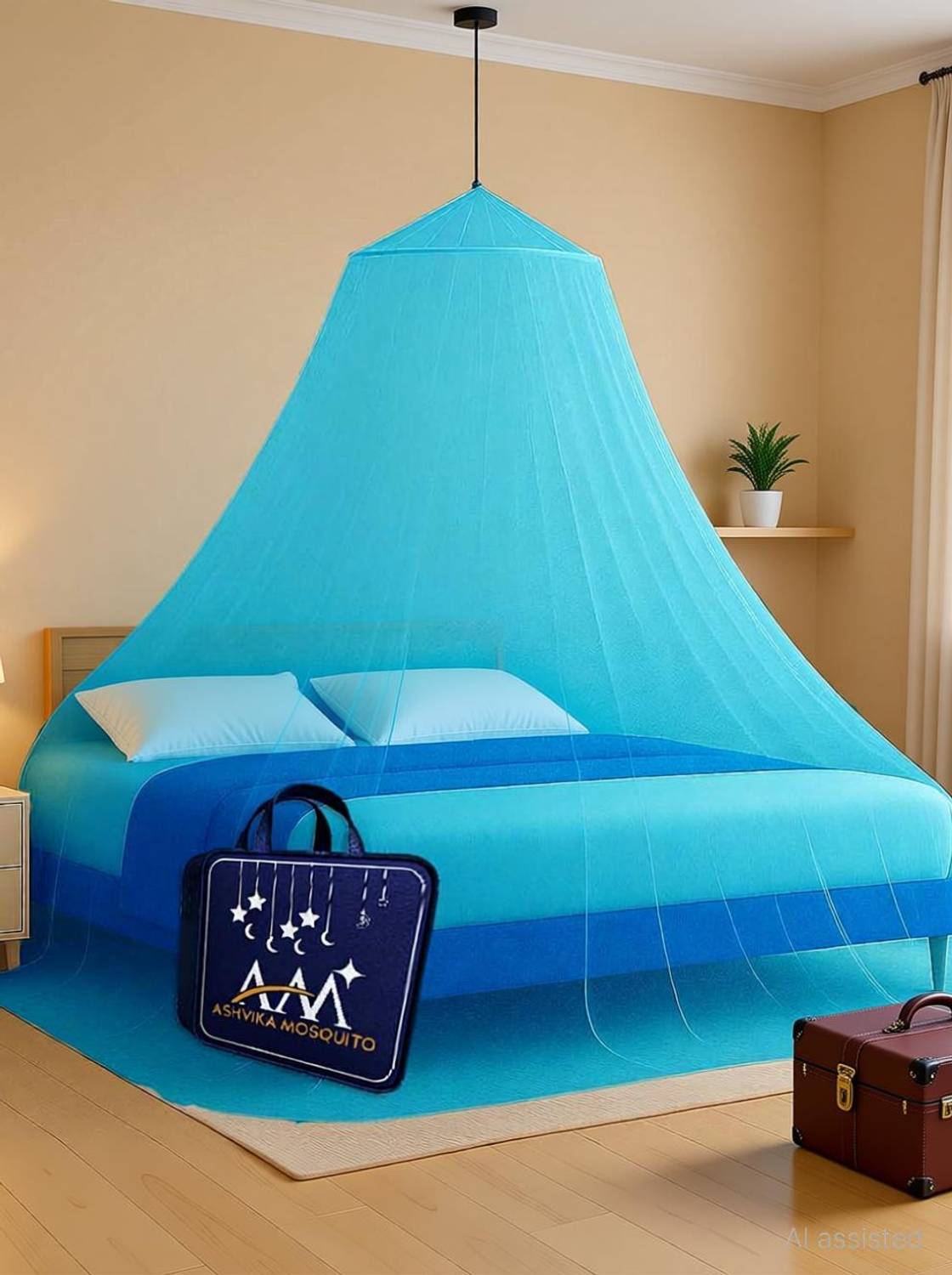 Ashvika mosquitoNet Double Bed and king size bed Polyester Washable Adults Mosquito Net