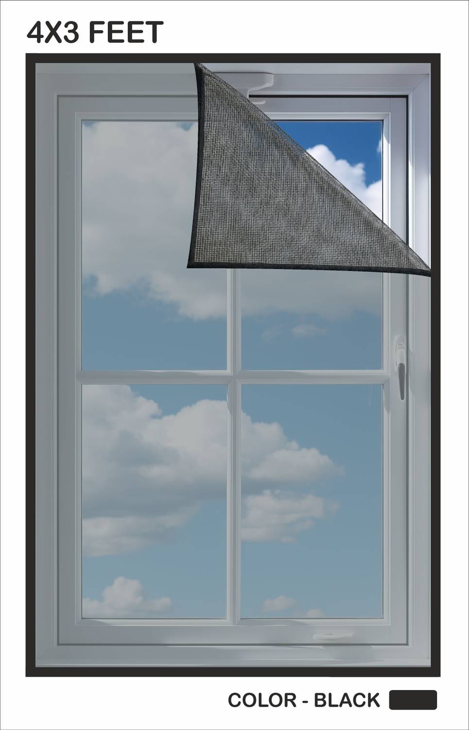 Auranest Window Mosquito Net Pre Stiched with Adhesive Hook & Loop Tape Polyester Washable Adults Mosquito Net