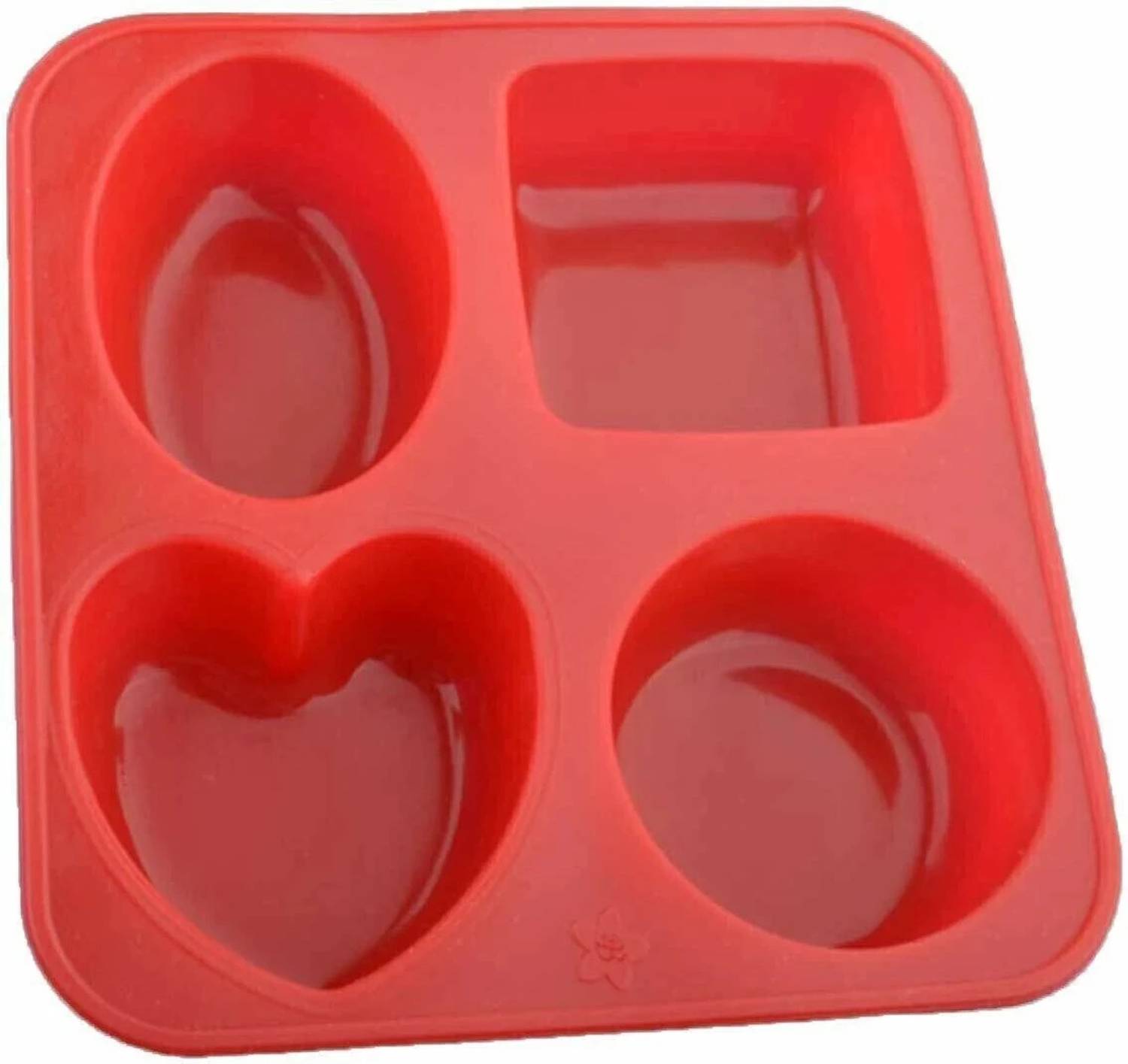 ADMONITION Silicone Cake Mould Soap Making Square|Round|Oval|Heart Shape Red