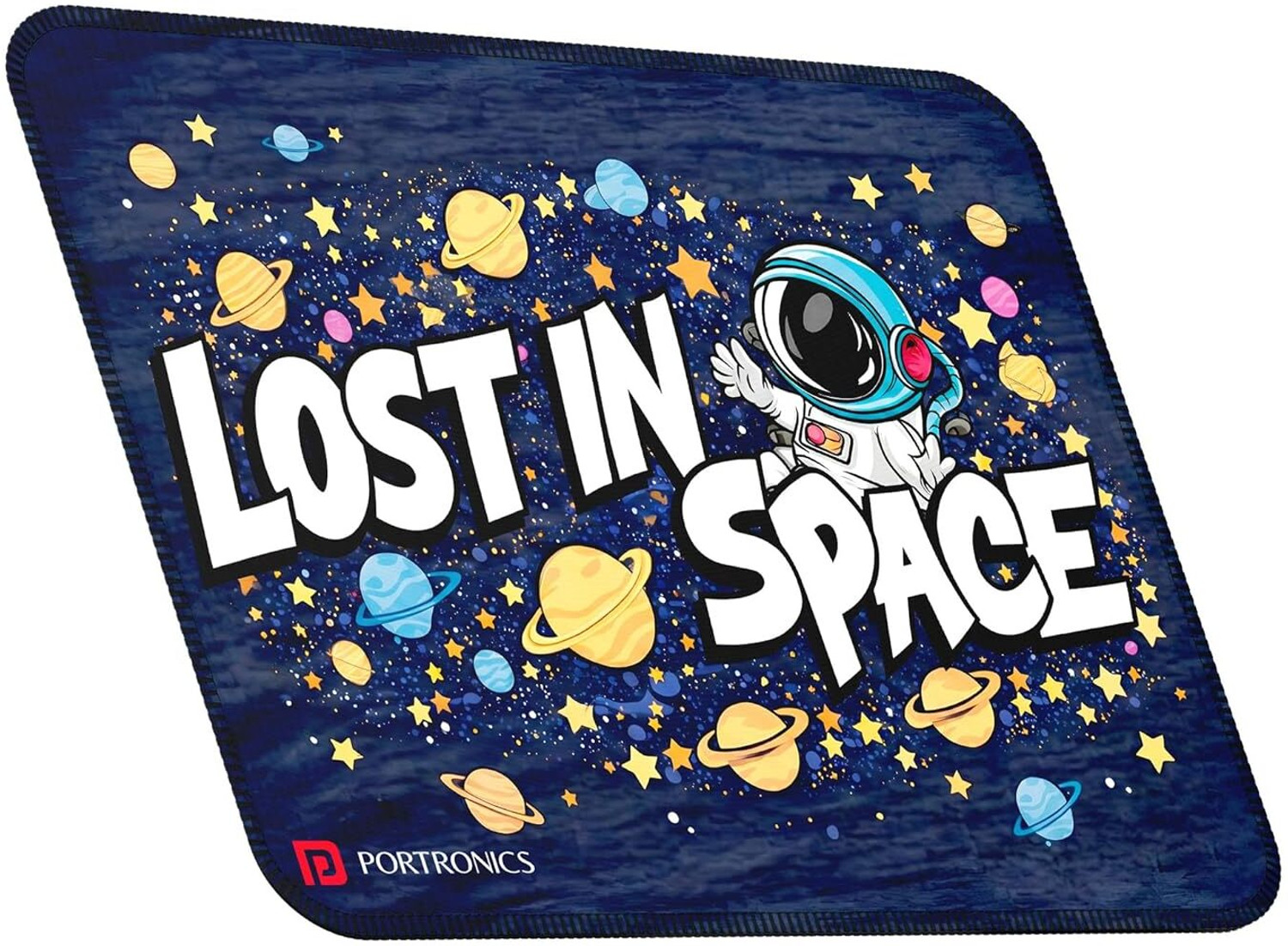 Image of Portronics Comfipad Space, Galaxy Theme Mouse Pad with Anti-Slip Base & Stitched Edges Non Slip Base Mousepad