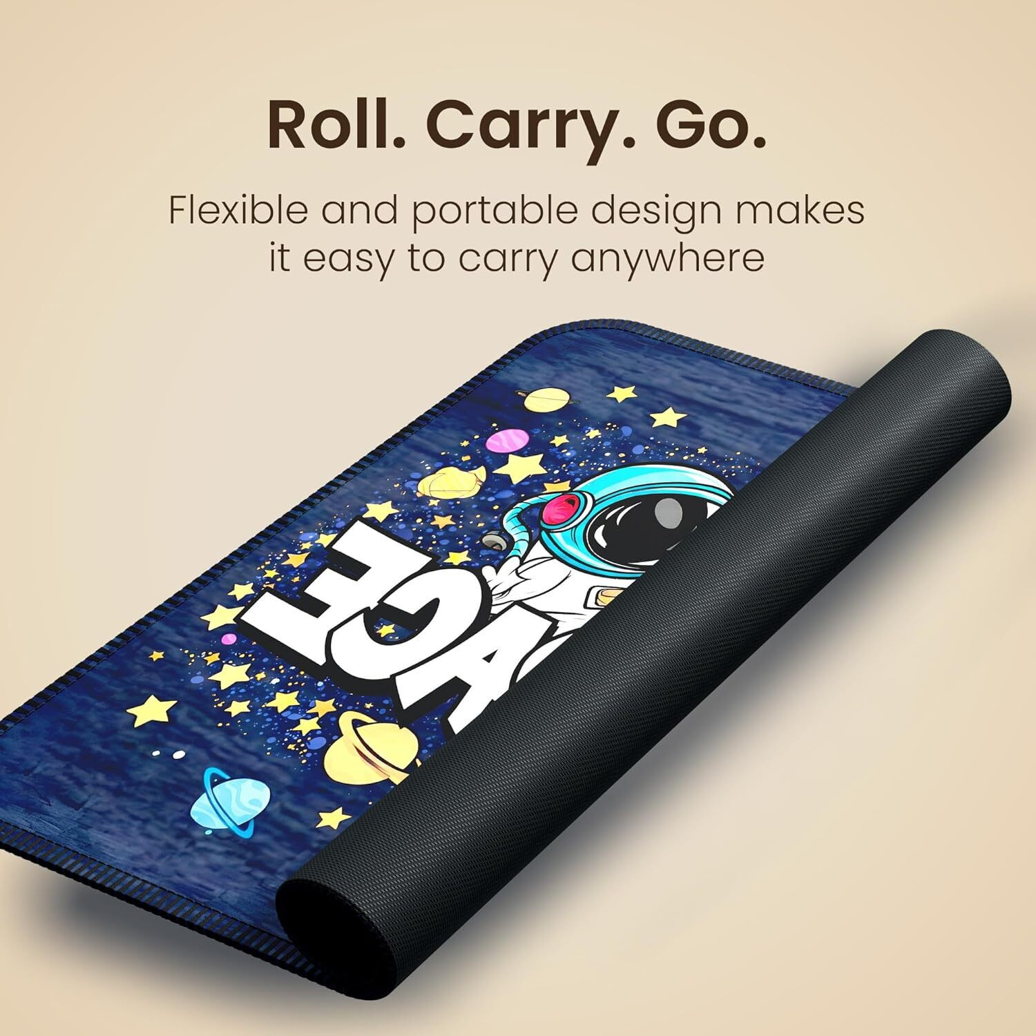 Image of Portronics Comfipad Space, Galaxy Theme Mouse Pad with Anti-Slip Base & Stitched Edges Non Slip Base Mousepad