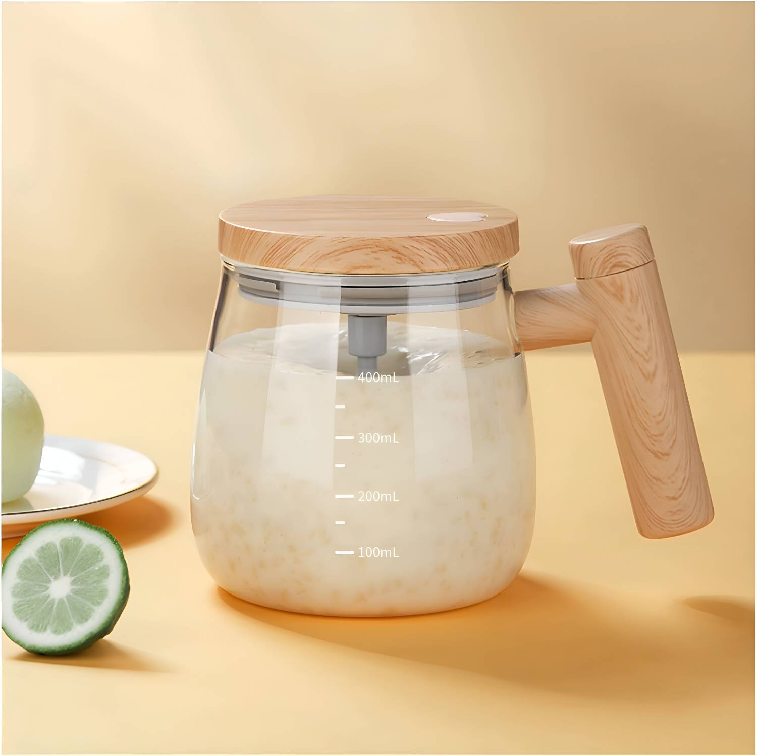Electric Automatic Self Stirring Mixing Coffee Cup With Lid for Various Purposes Glass Coffee Mug