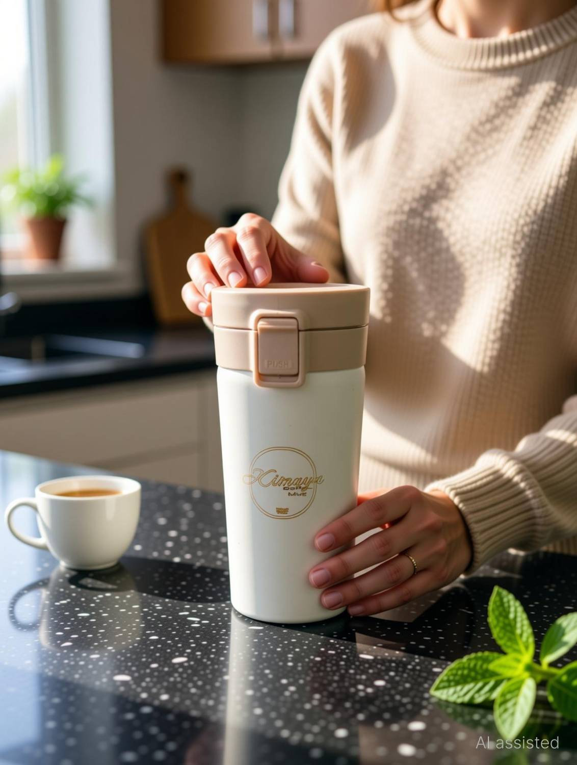 Kimaya 304 Stainless Steel Double Wall Vacuum Insulated Coffee Mug - Image 3