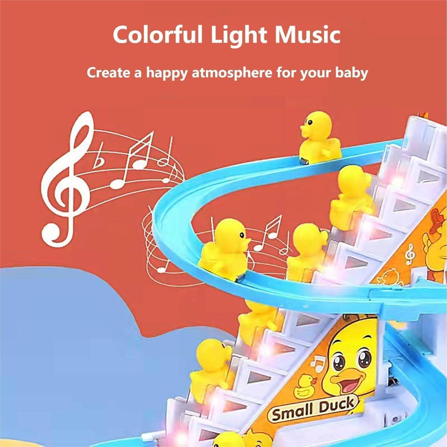 DUCK SLIDE TOY ,AUTOMATIC STAIR-CLIMIBING RACE TRACK SET , LIGHT & MUSICAL - Image 5