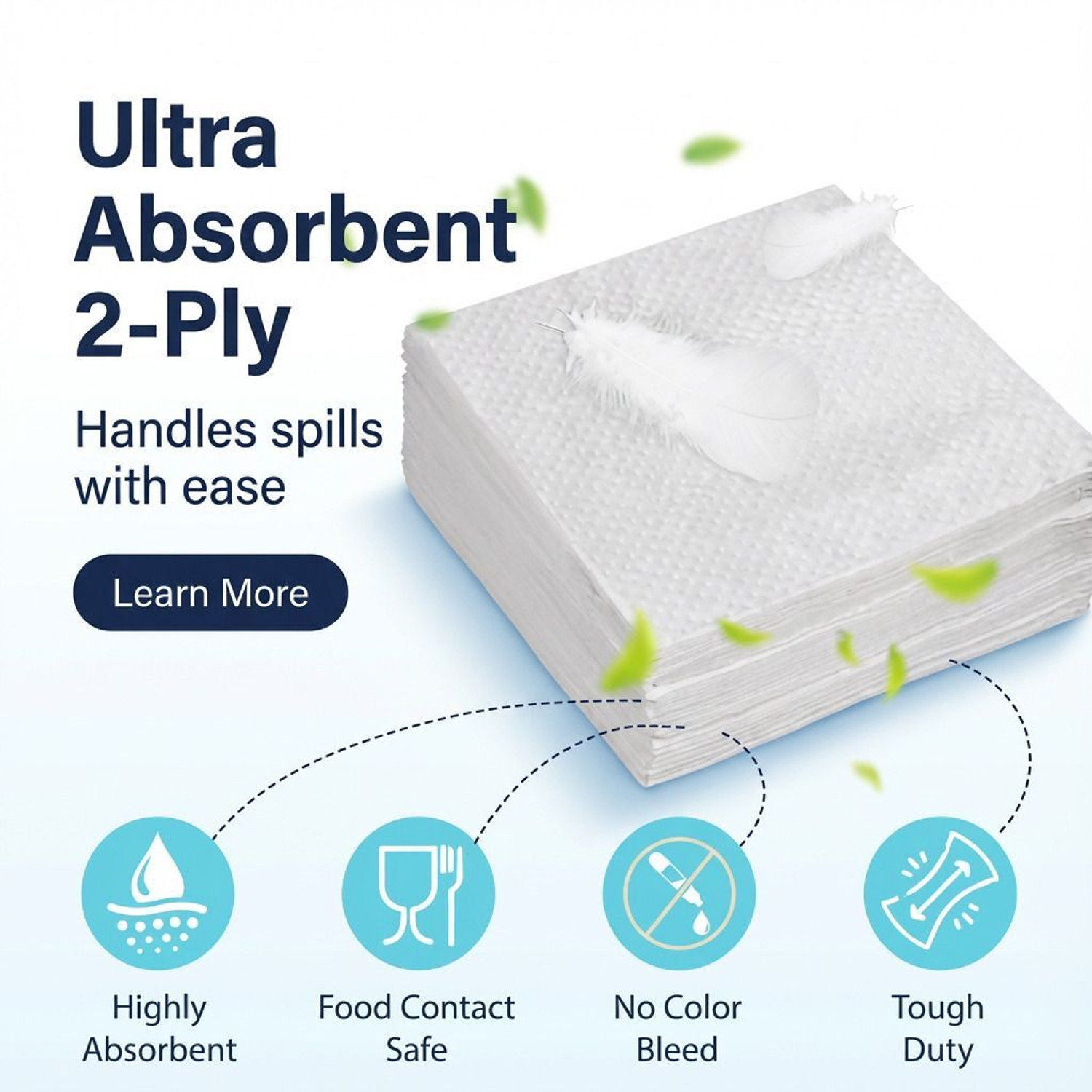 Image of Paperly TISSUE NAPKIN White Paper Napkins