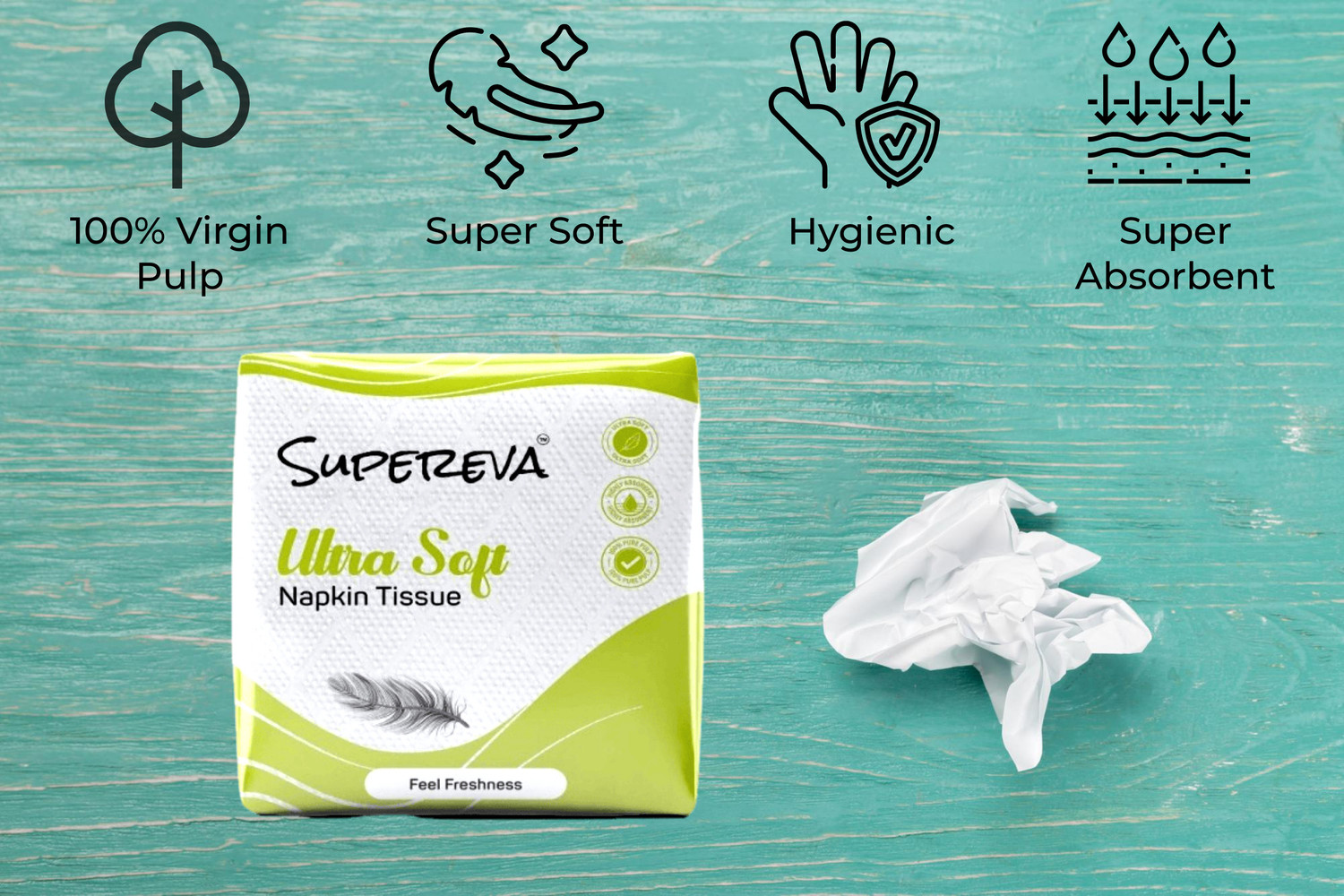 Image of SUPEREVA Premium Quality Ultra Soft Tissue Paper Napkin