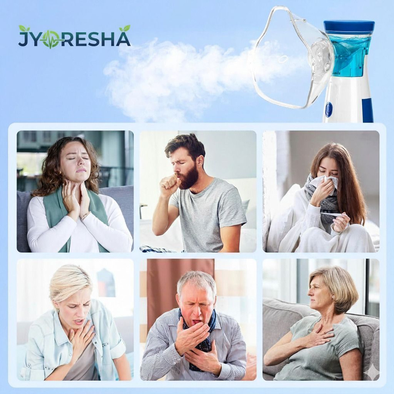Image of JYORESHA Nebulizer Machine for Adults and Kids, Nebulizer for Baby, 2 Working Mode Nebulizer