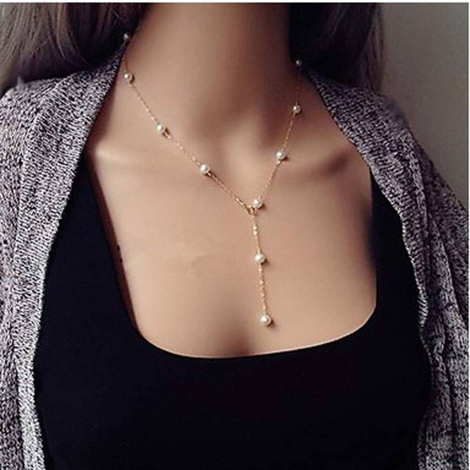 ARyee Pendant Necklace Double Layer Chain Pendant for Women Necklaces_ASB30 Gold-plated Plated Alloy Necklace
