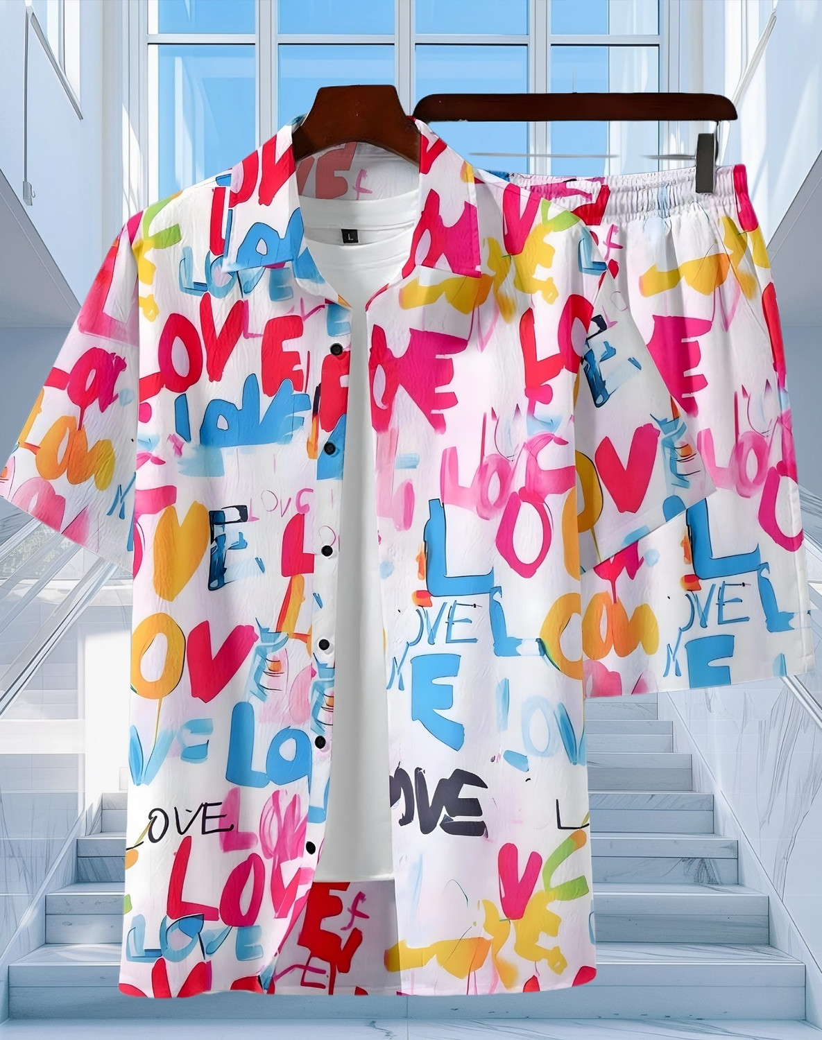 Image of Varni Creation Men Printed Multicolor Night Suit Set