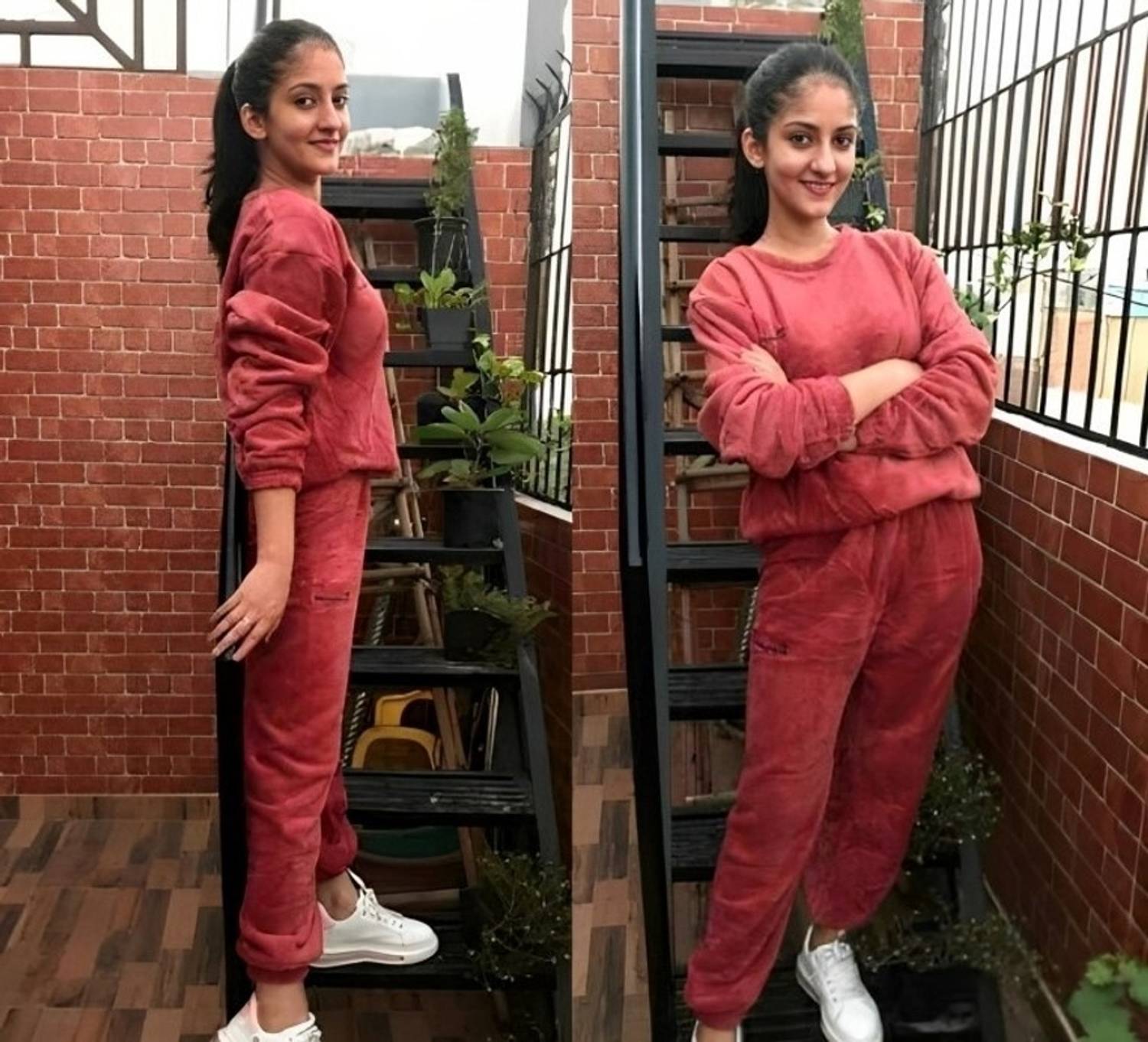 Ucollection Women Solid Red Night Suit Set