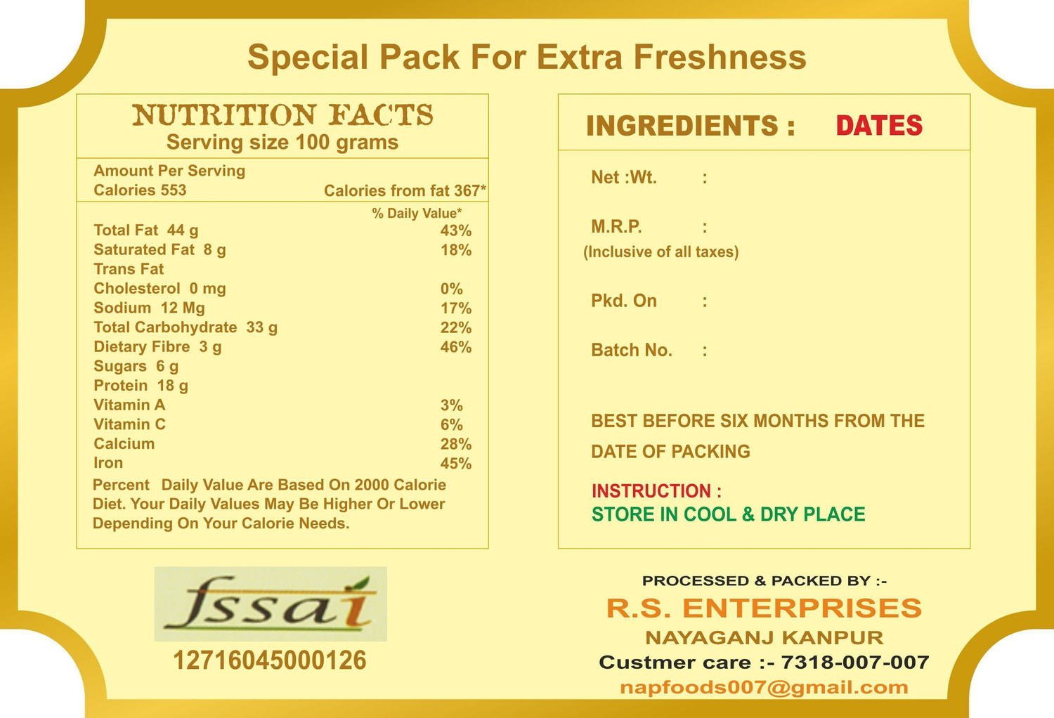 Image of Nap Premium Quality 100% Organic I Selected I Handpicked Khajoor / Dates