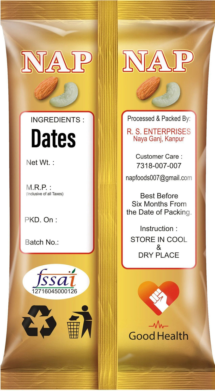 Image of Nap Premium Quality 100% Organic I Selected I Handpicked Khajoor / Dates
