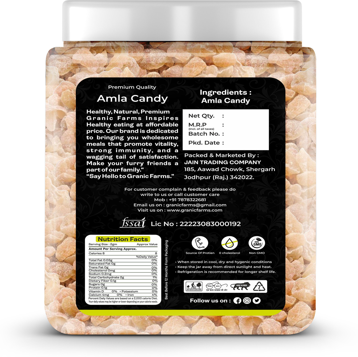 Image of GRANIC FARMS Dried Amla Candy| Organic Dry Indian Gooseberry Amla Candy | Amla