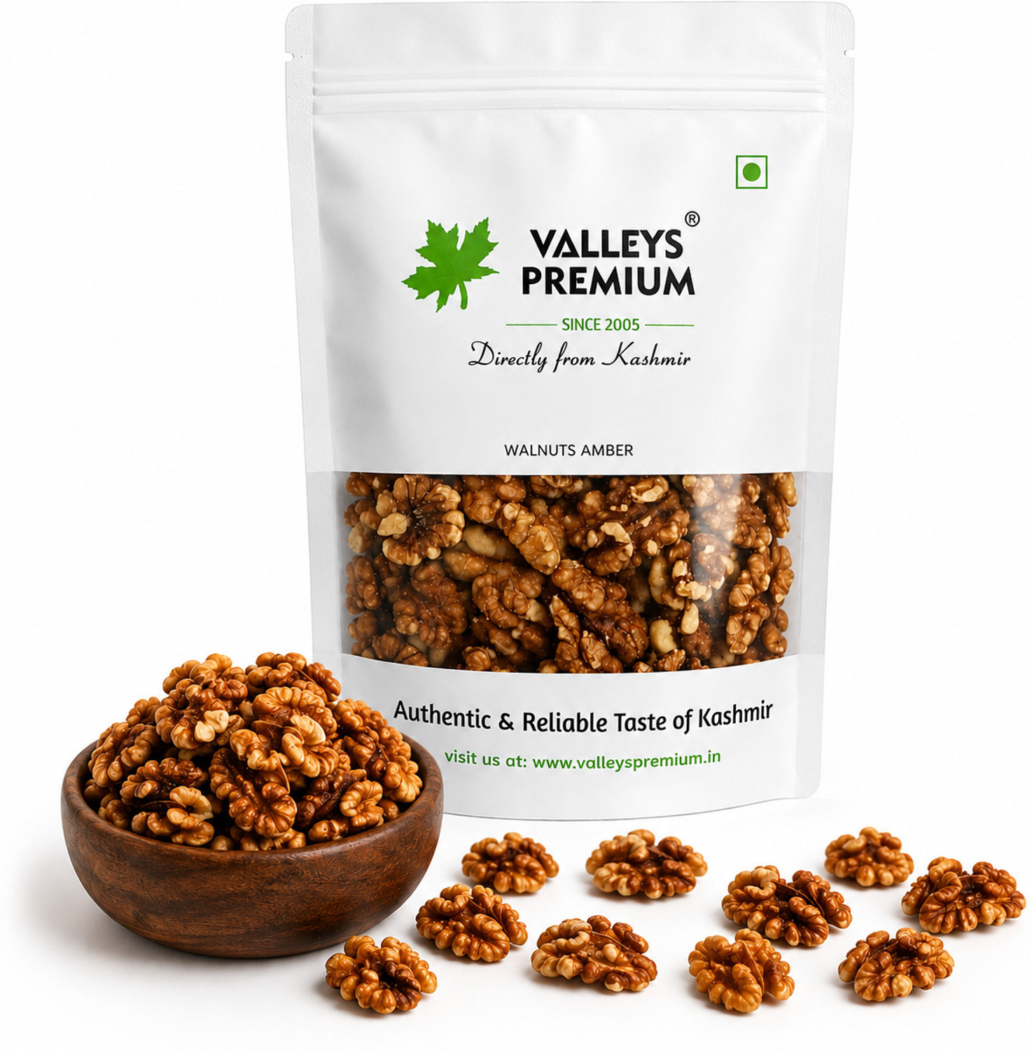 Image of Valleys Premium Kashmiri Amber Walnut Akhrot Giri Walnuts