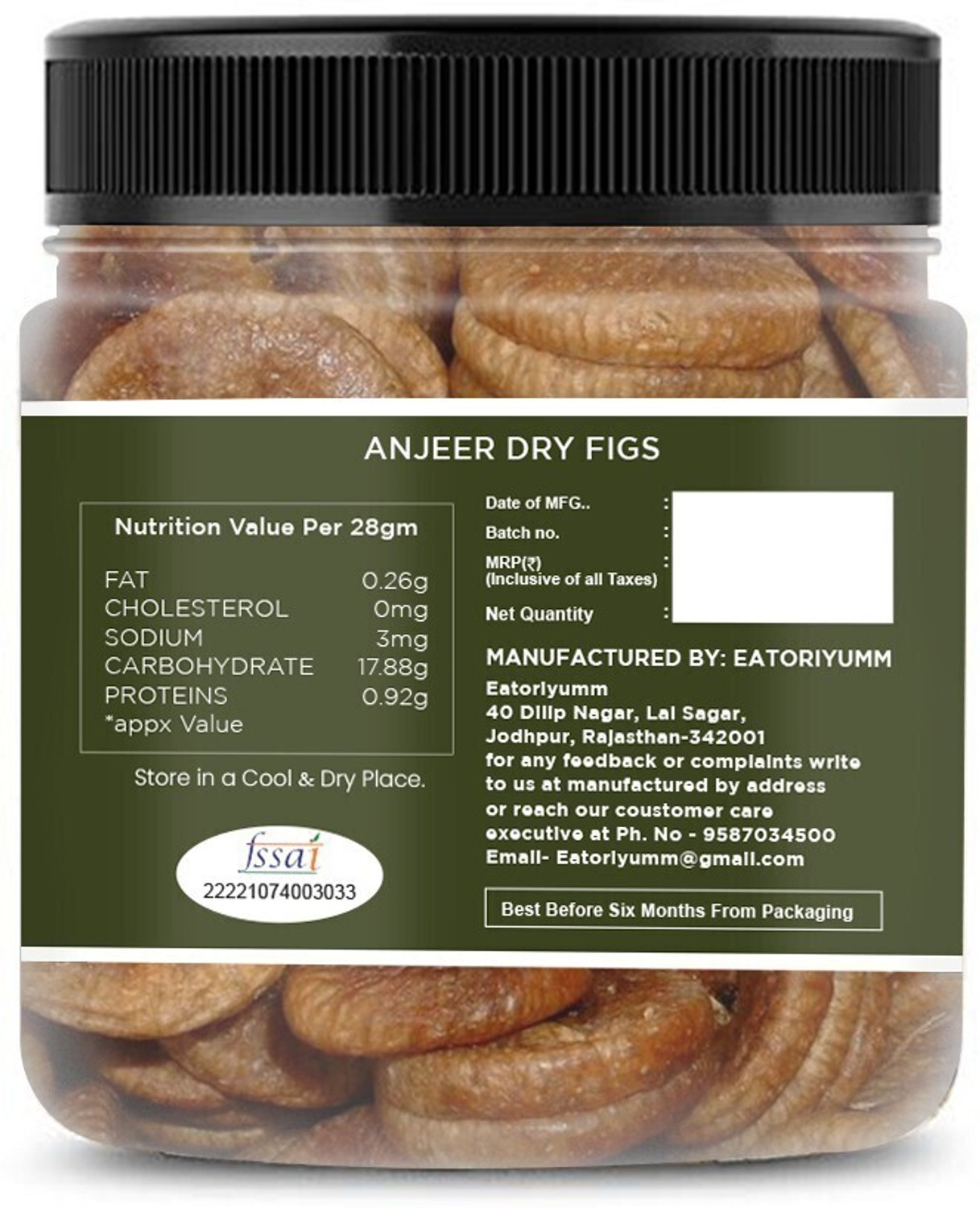 Image of Eatoriyumm Anjeer | Anjir (Medium Size) | Dry Figs