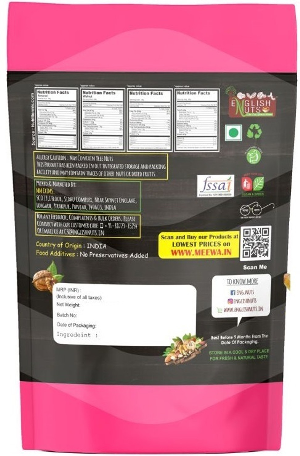 Image of ENGLISH NUTS Walnut Kernels 1 Kg Premium Quarter Without Shell Akhrot Giri Dry Fruit New Walnuts