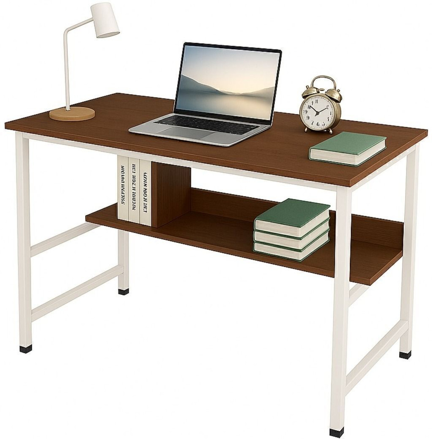 Image of House Of Akasha Study Table with Shelf Computer Workstation Desk with Shelf Gaming Concept Desk Engineered Wood Multipurpose Table