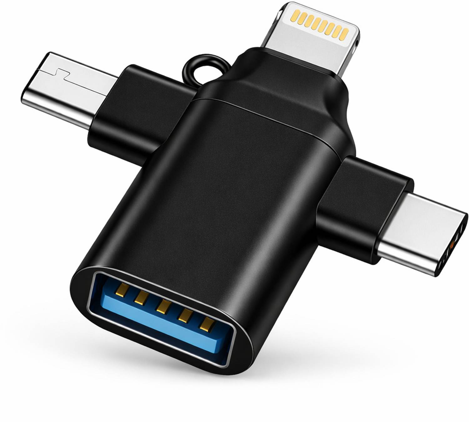 The Pinaka Lightning, USB Type C, Micro USB OTG Adapter