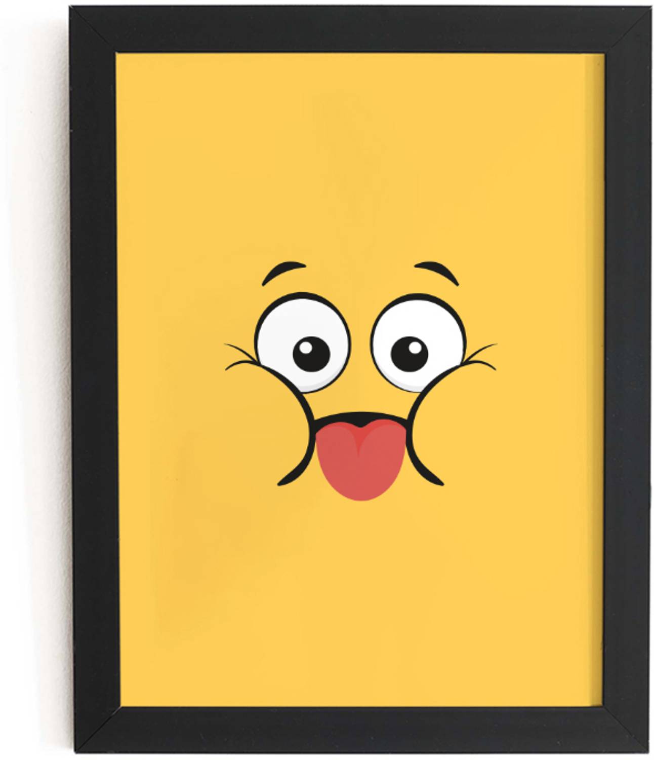 TheKarkhana Yellow Smile Emoji Frame – Cheerful Wall Art for Home