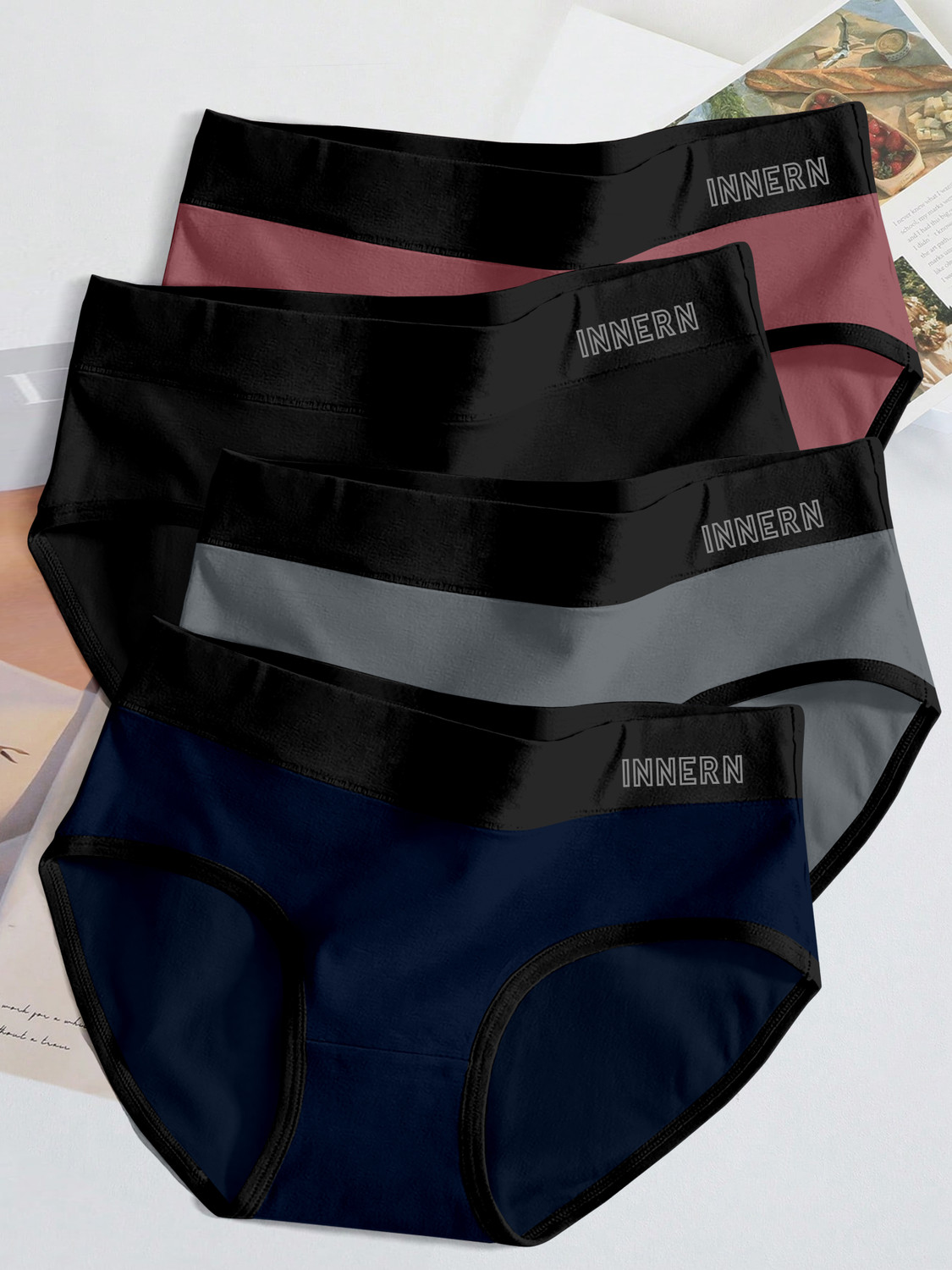 INNERN Women Hipster Blue, Pink, Black, Grey Panty