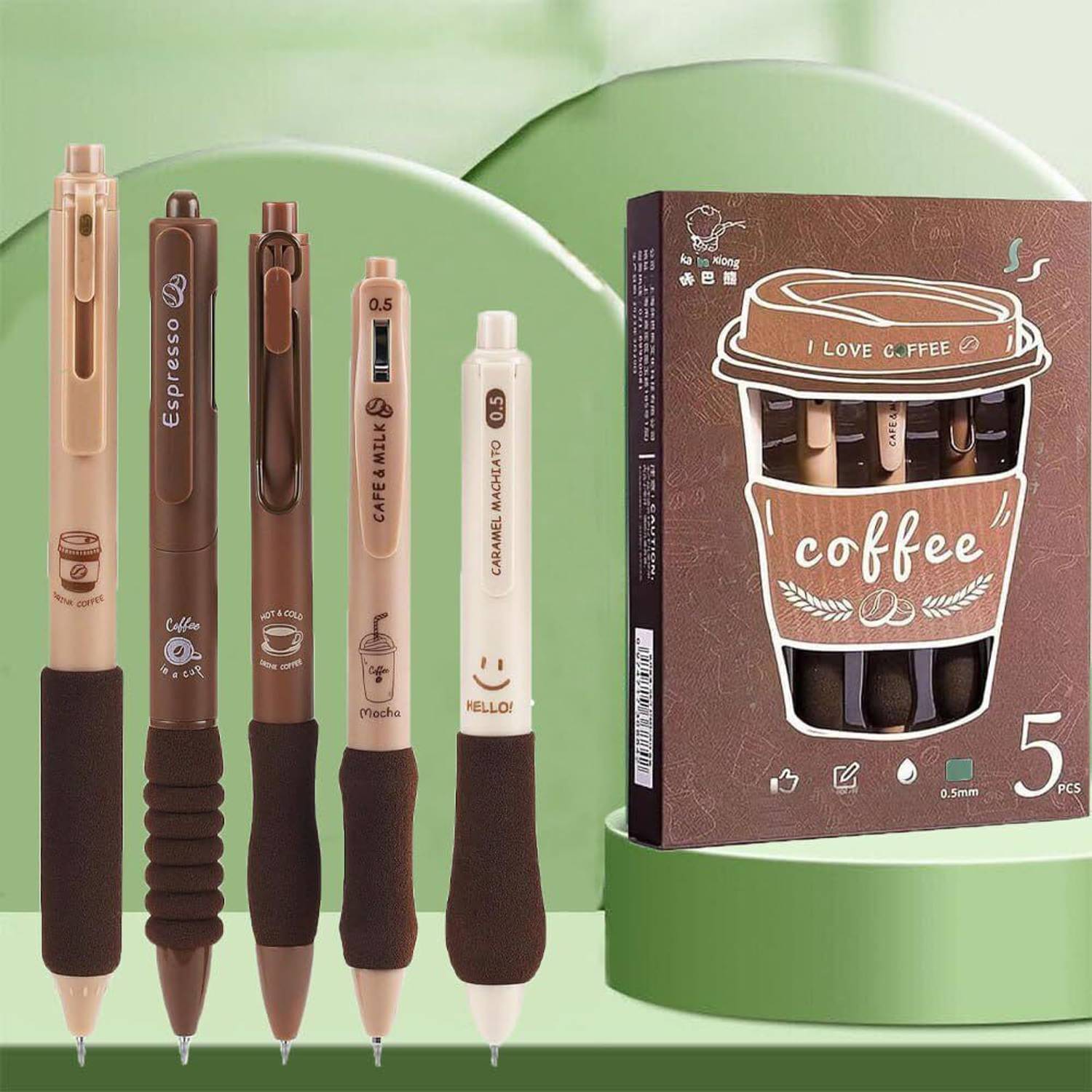 Akvanar Gel Pens, Retractable Quick DGel Pens 0.5mm Fine Point Smooth Writing Pens Ball Pen