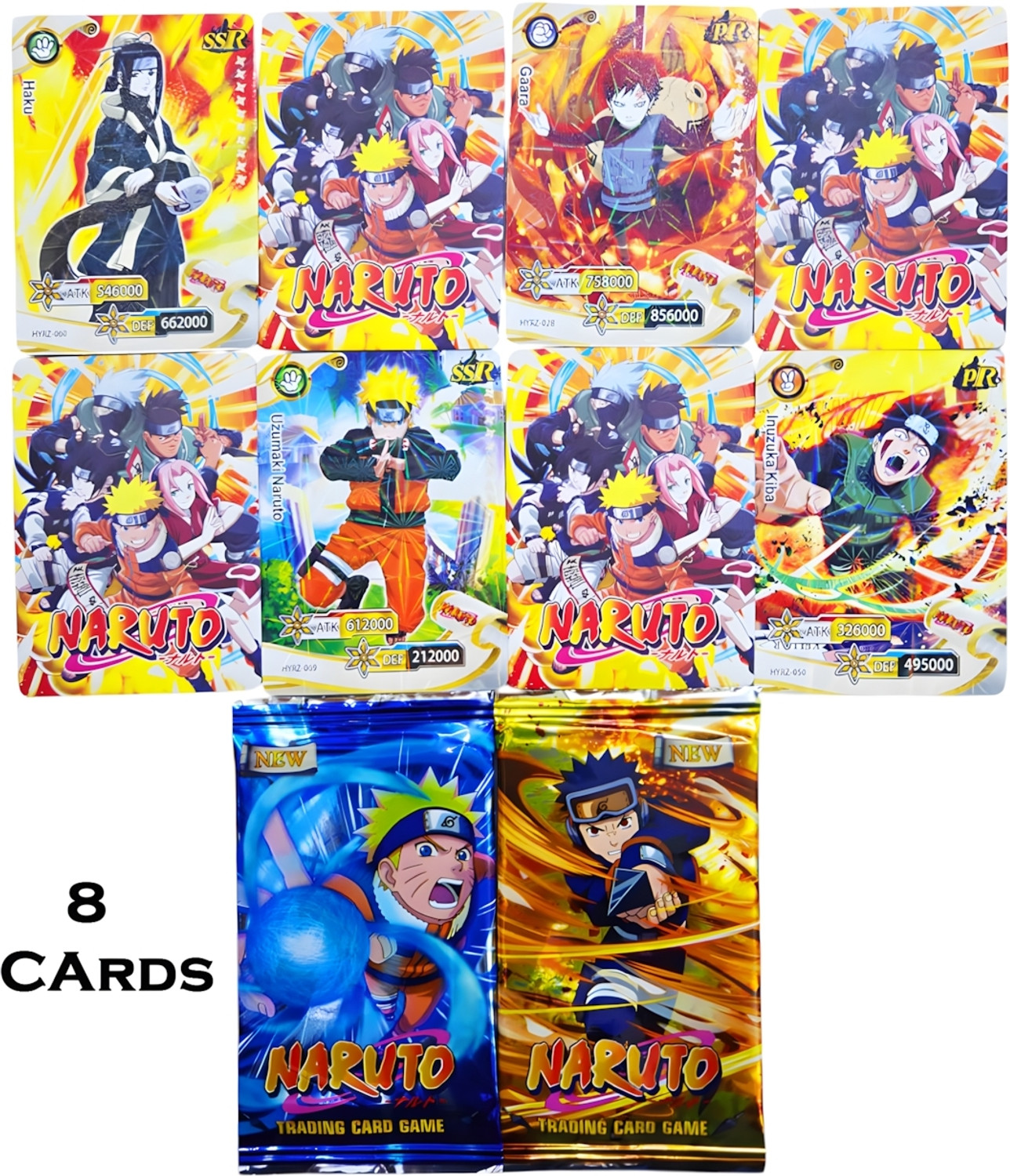 Image of poksi Naruto EVA Big Pencil Box with 8 Naruto Trading Cards & 1 Keyring - Anime Statio nery Gift Set for Kids Art EVA Pencil Box
