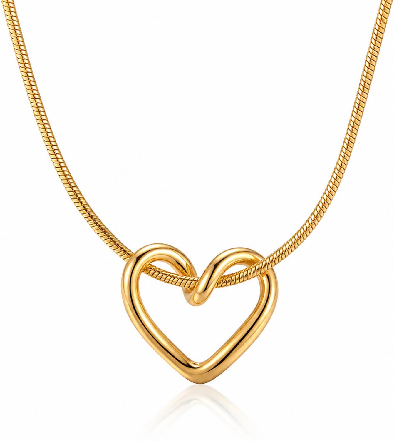 Misba 18k Gold Open Heart Pendant Set - Image 1