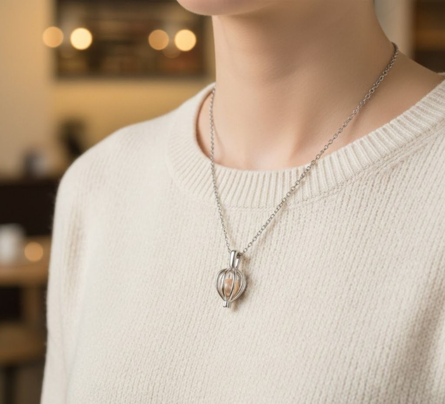Image of ringzinnie Wish Love Pearl in Oyster Pendant Stylish Valentine Romantic Gift Women & Girls Silver Pearl, Cubic Zirconia Silver Pendant