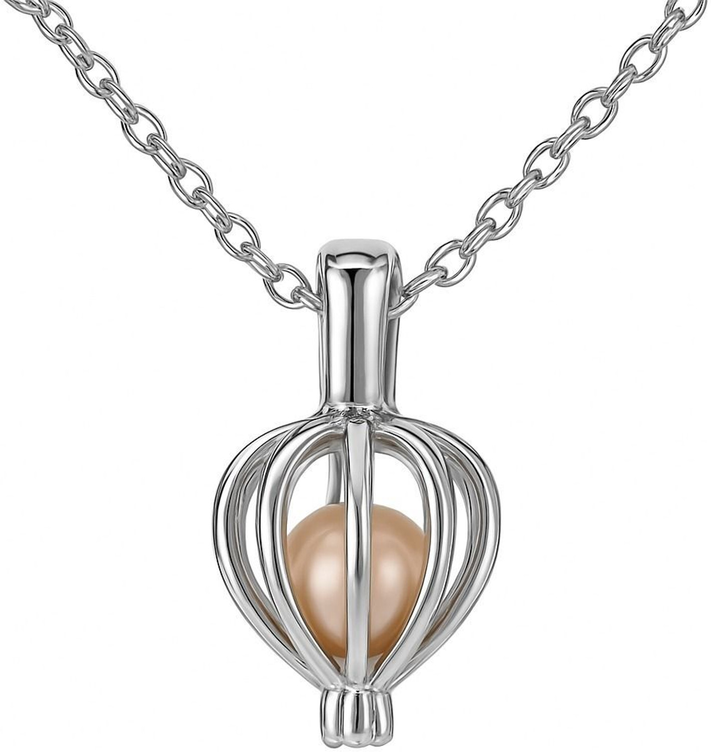 Image of ringzinnie Wish Love Pearl in Oyster Pendant Stylish Valentine Romantic Gift Women & Girls Silver Pearl, Cubic Zirconia Silver Pendant